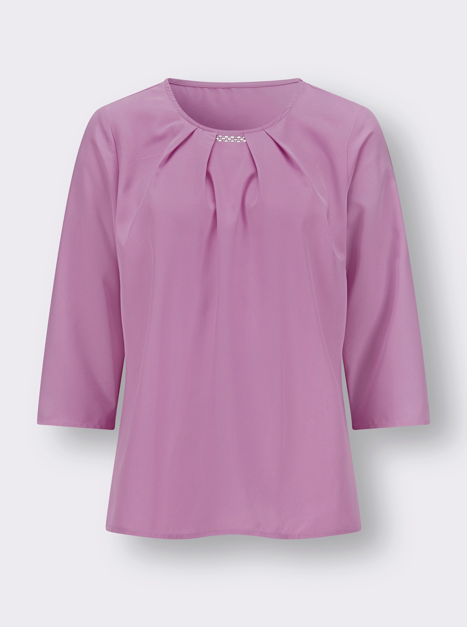 Schlupfbluse mit Falten - orchidee