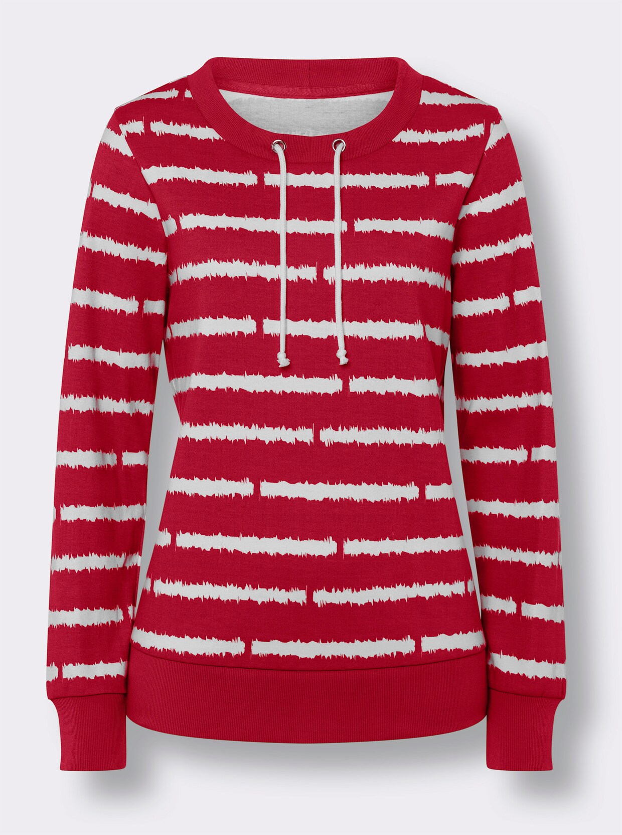 Sweatshirt - rot-weiss-geringelt