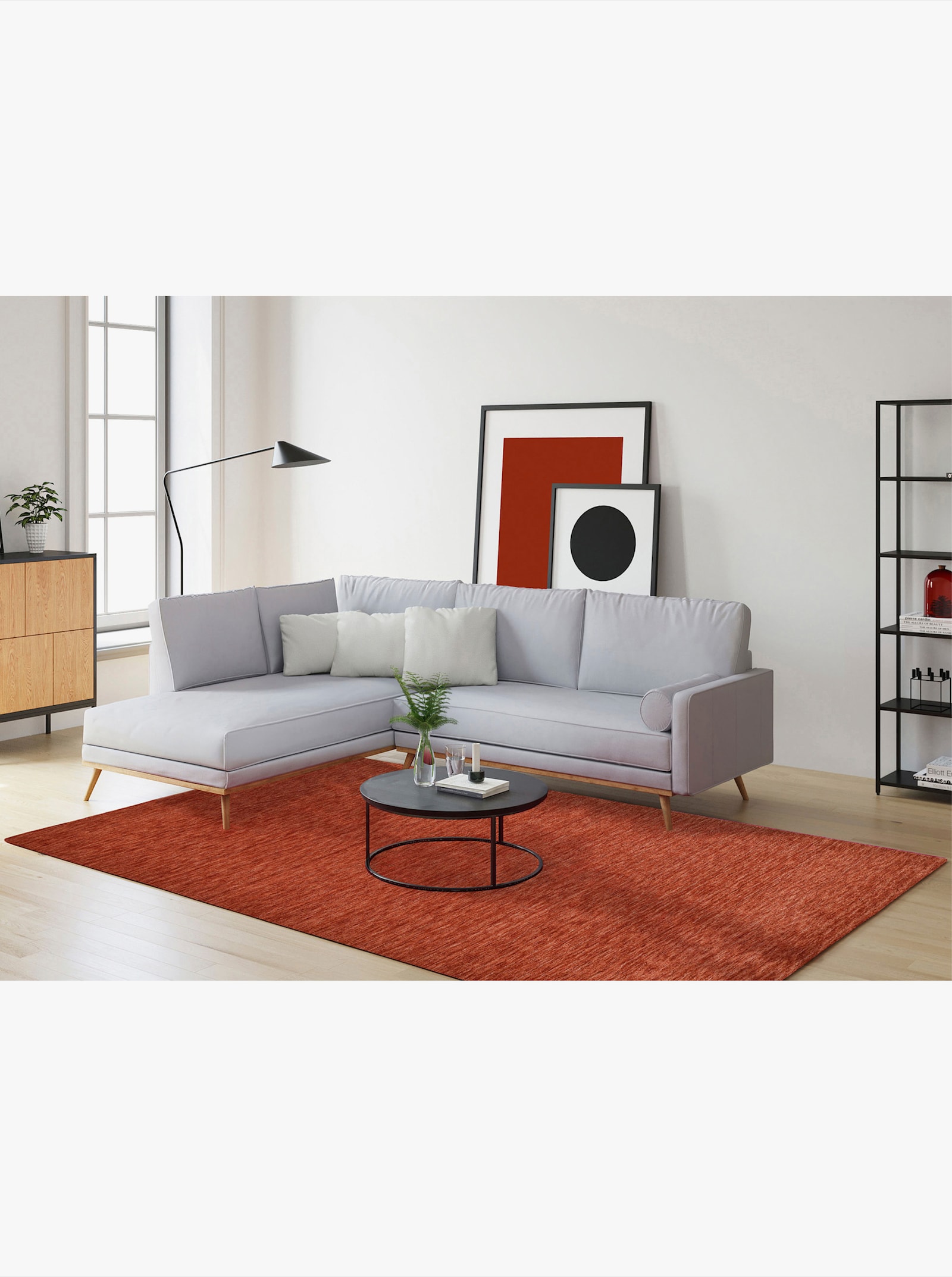 Theko Handwebteppich - orange