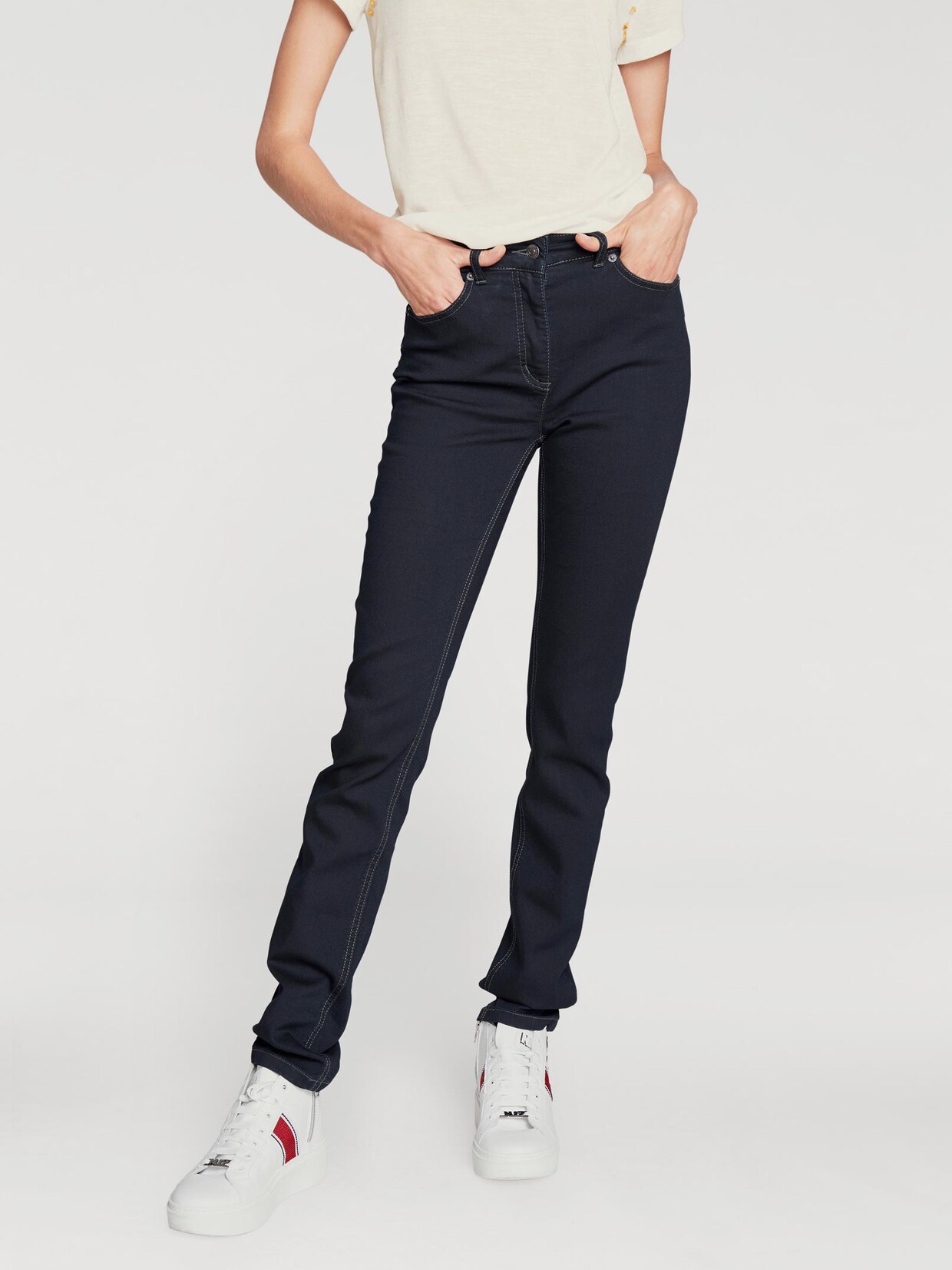 Linea Tesini 'Buik weg'-jeans - dark denim