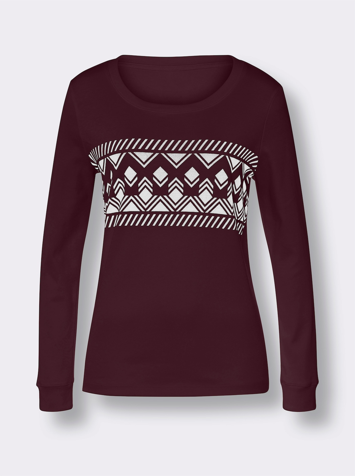 Sweatshirt - vinröd-ecru