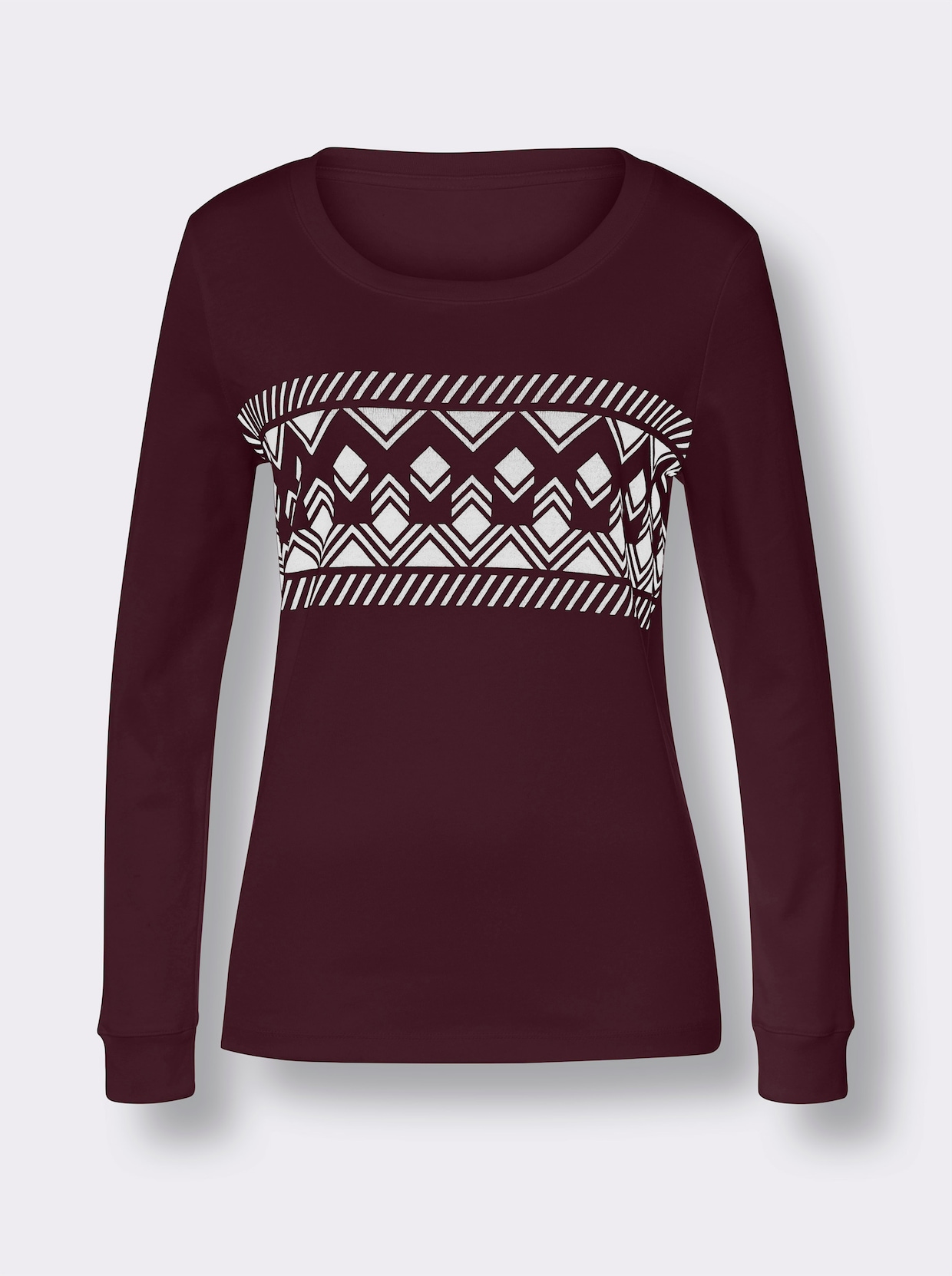 Sweatshirt - burgund-ecru