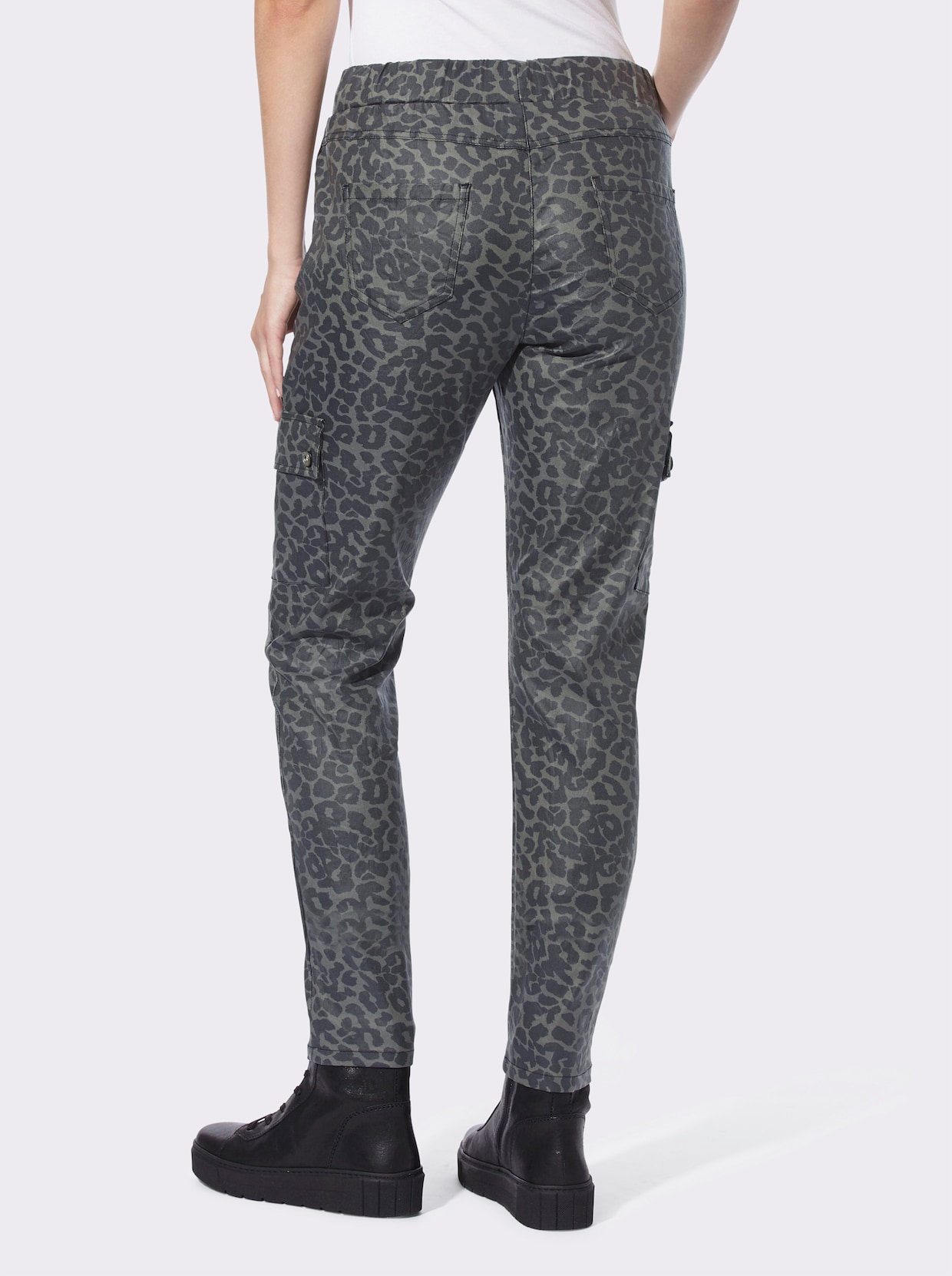 heine Pantalon imprimé - kaki-noir imprimé