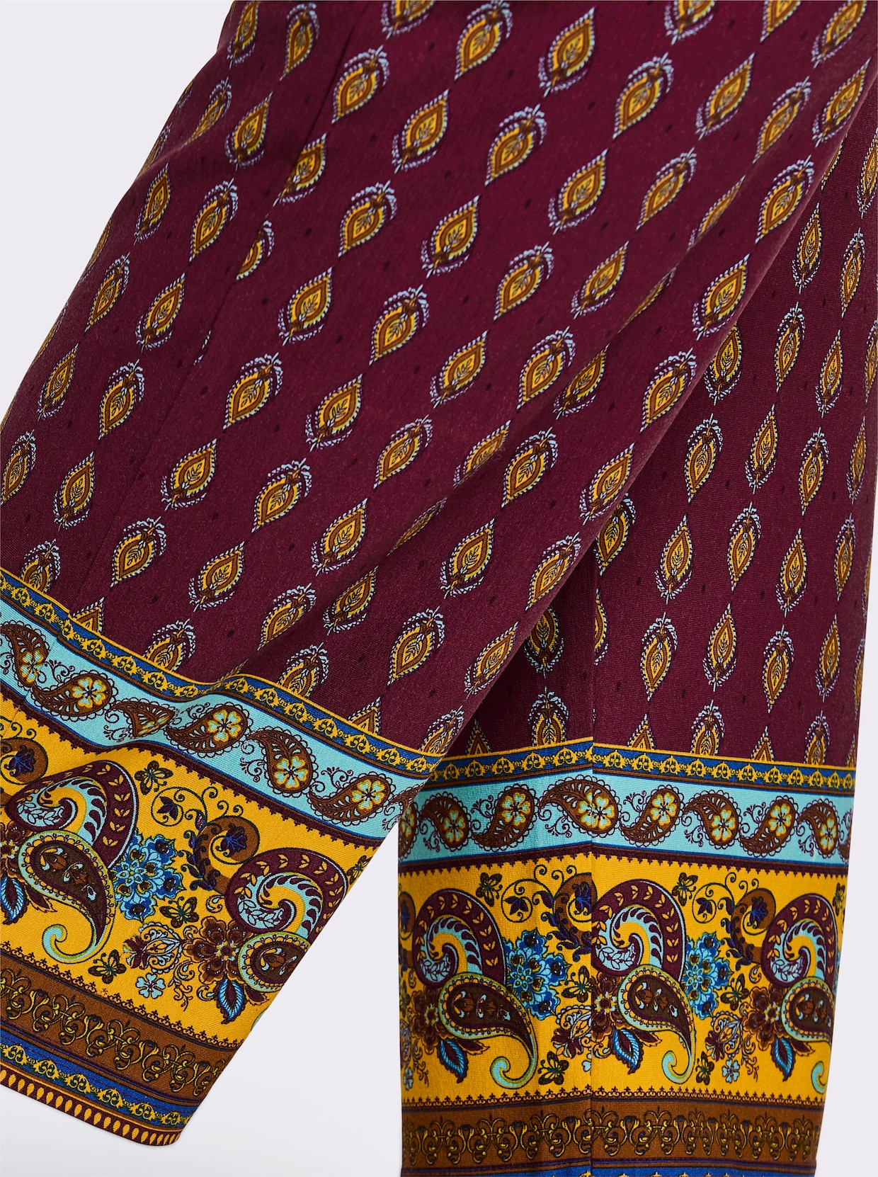 sheego Jerseyhose mit Paisley-Print - bordeaux-burgund-bedruckt
