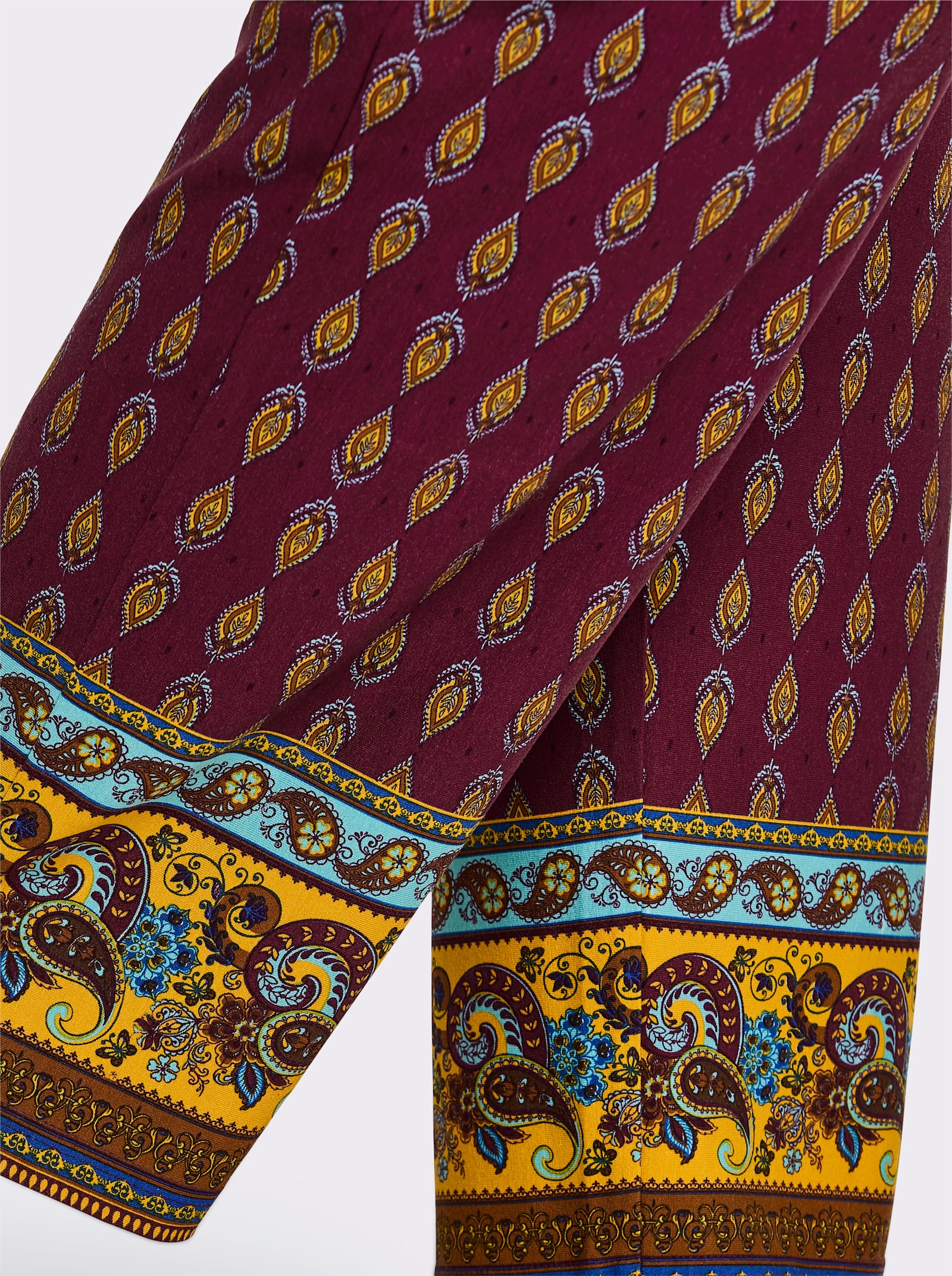 sheego Jerseyhose mit Paisley-Print - bordeaux-burgund-bedruckt