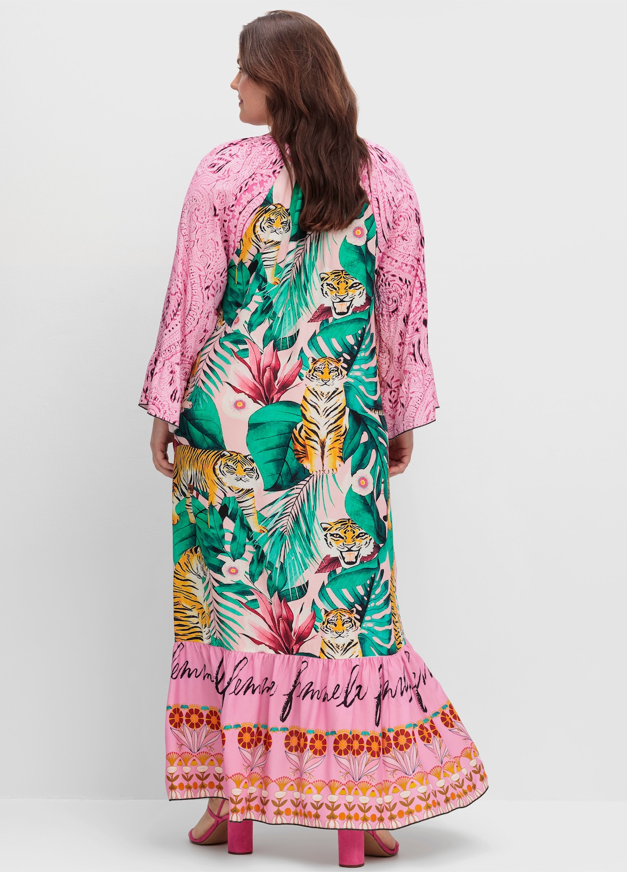 sheego loves miss goodlife Maxikleid - tiefgrün-gemustert