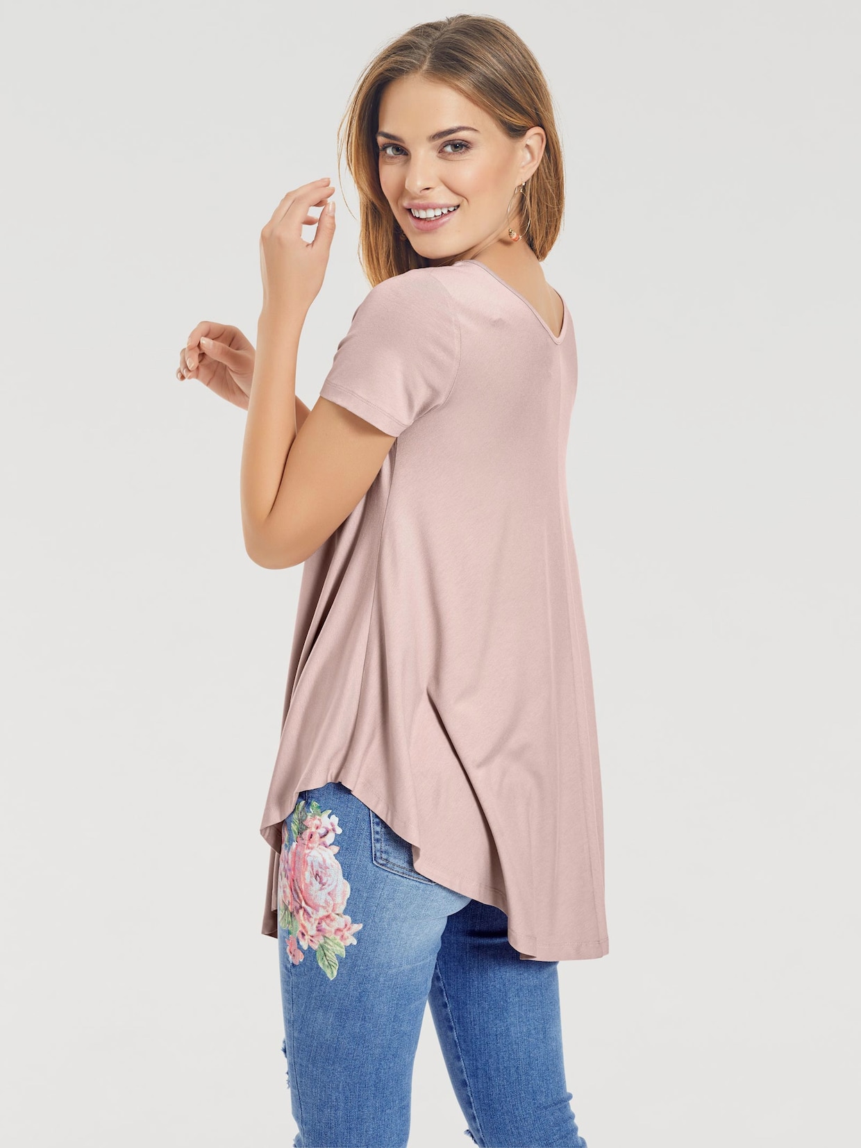 Linea Tesini Shirt met v-hals - roze