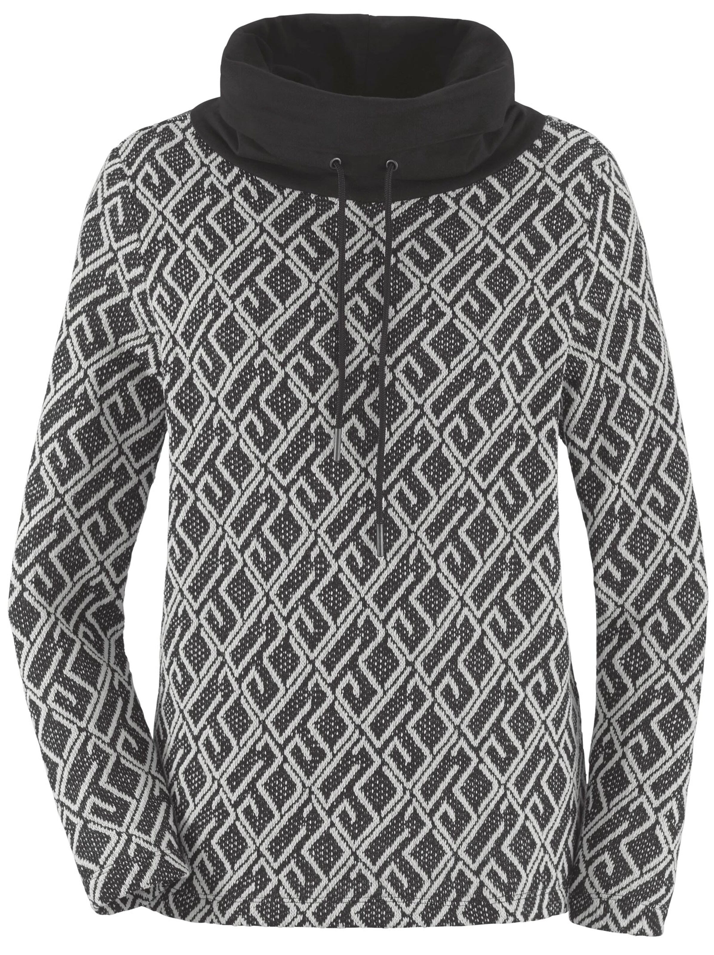 Shirt - schwarz-weiß-gemustert