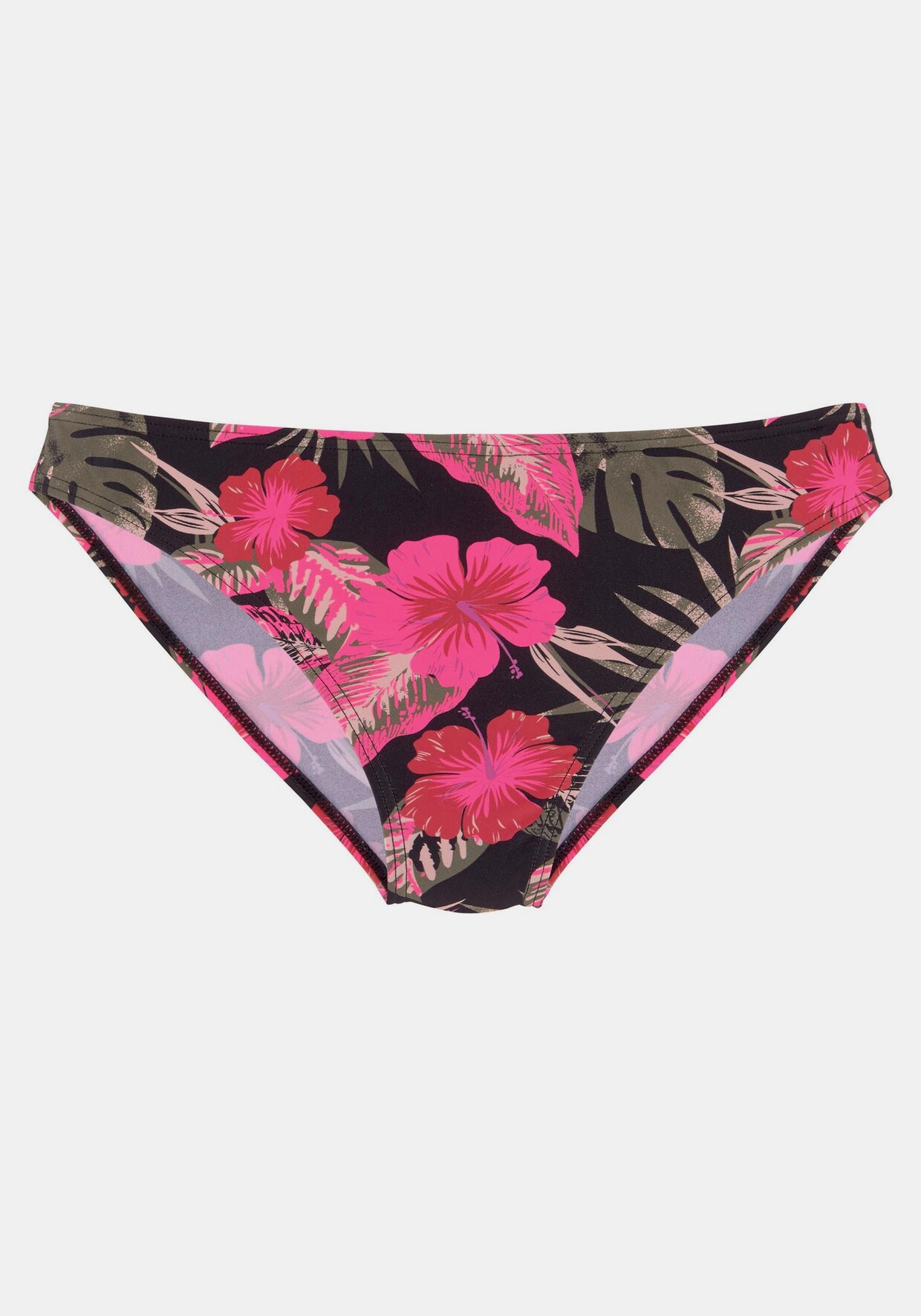 LASCANA Bikini-Hose - schwarz-pink-bedruckt