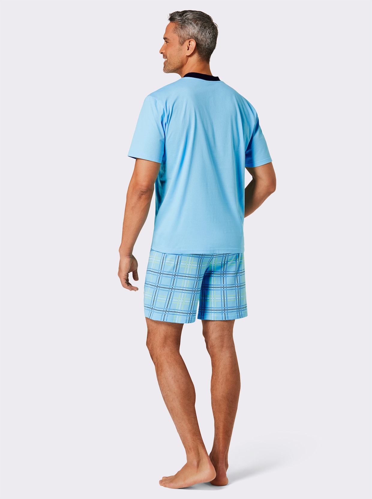 wäschepur men Shorty's - aqua bedrukt + aqua