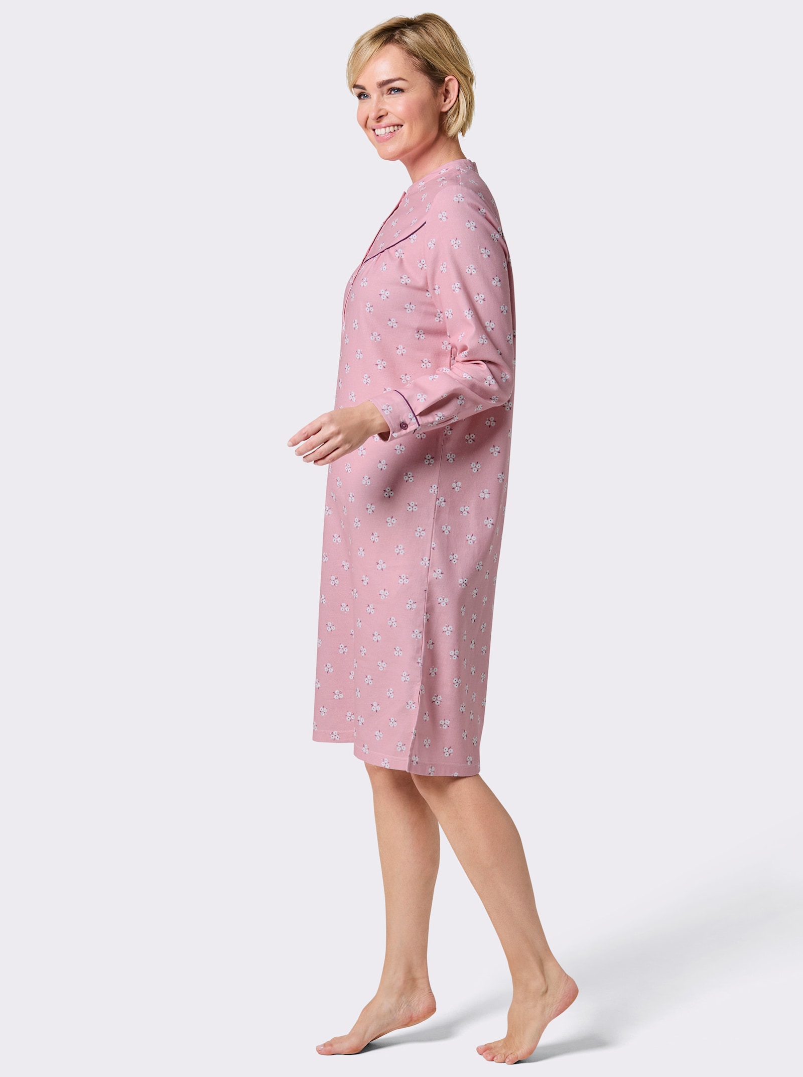 wäschepur Nachthemd im floralen Dessin - rosé-bedruckt