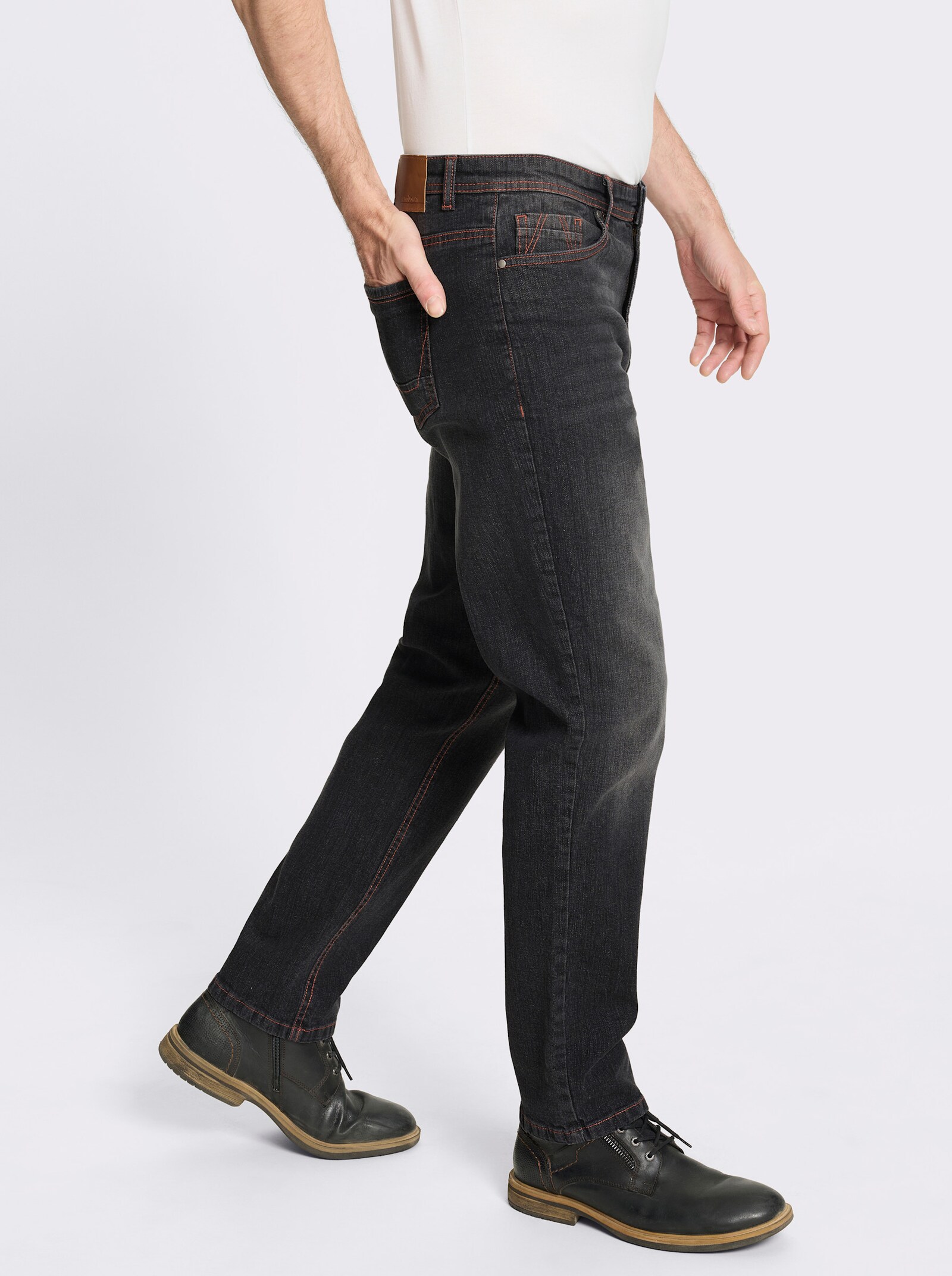 Marco Donati 5-Pocket-Jeans mit Used-Effekt - black denim