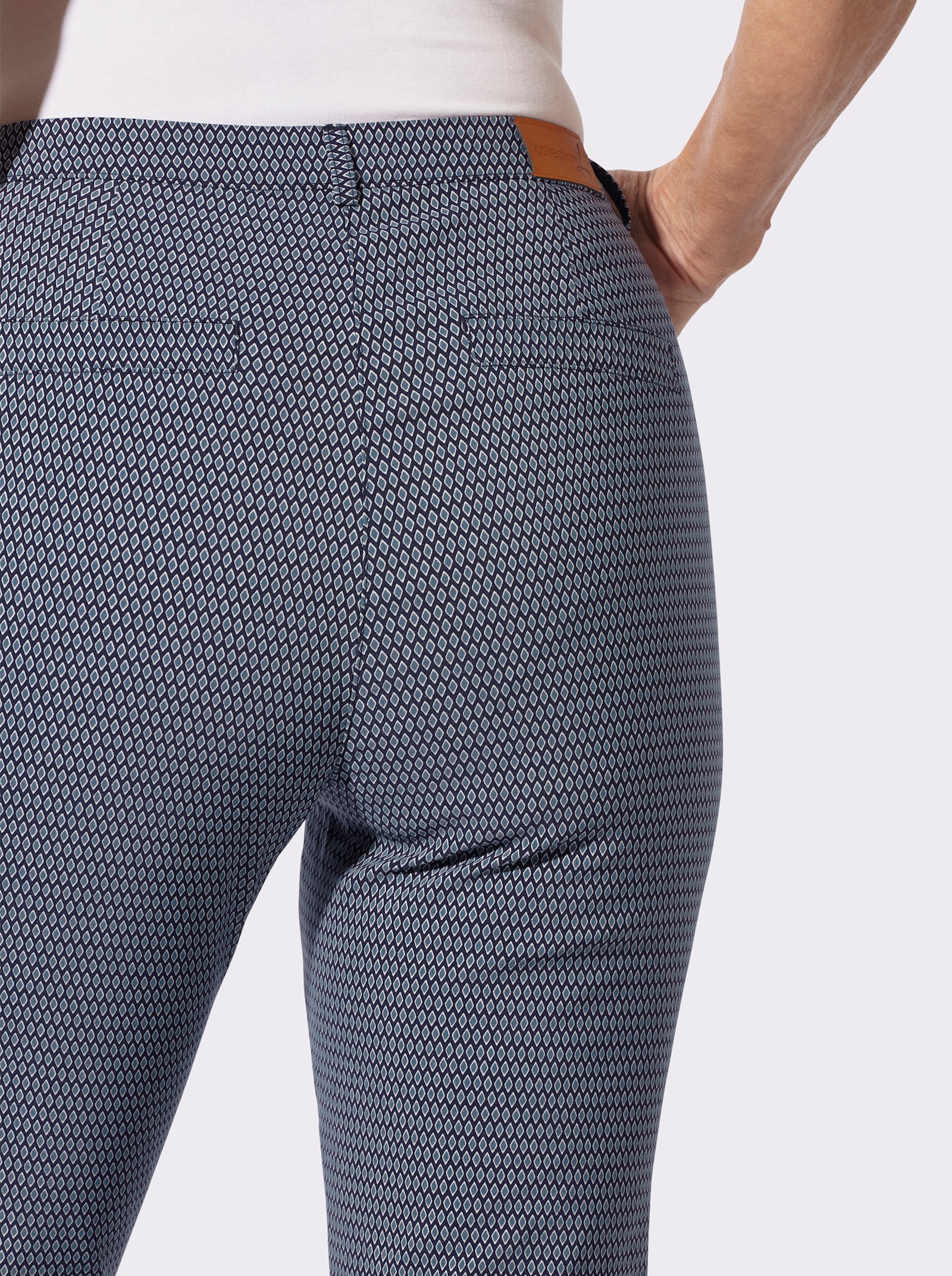 Bengalinhose - marine-rauchblau-gemustert