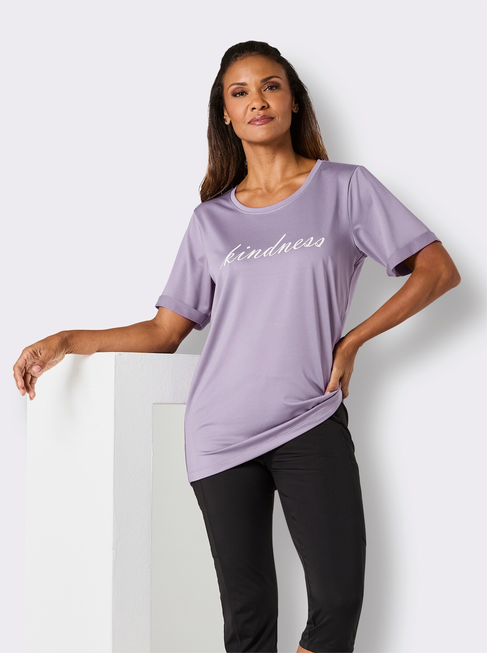 Catamaran Sports Funktionsshirt mit hinten längerem Saum - flieder