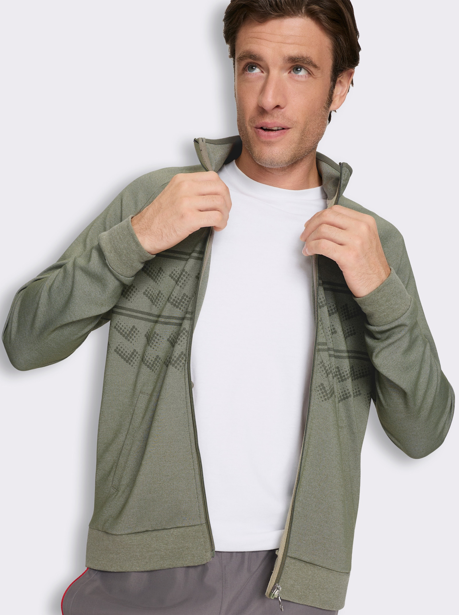 Catamaran Sports Sweatjacke mit Bündchenabschluss - khaki-meliert