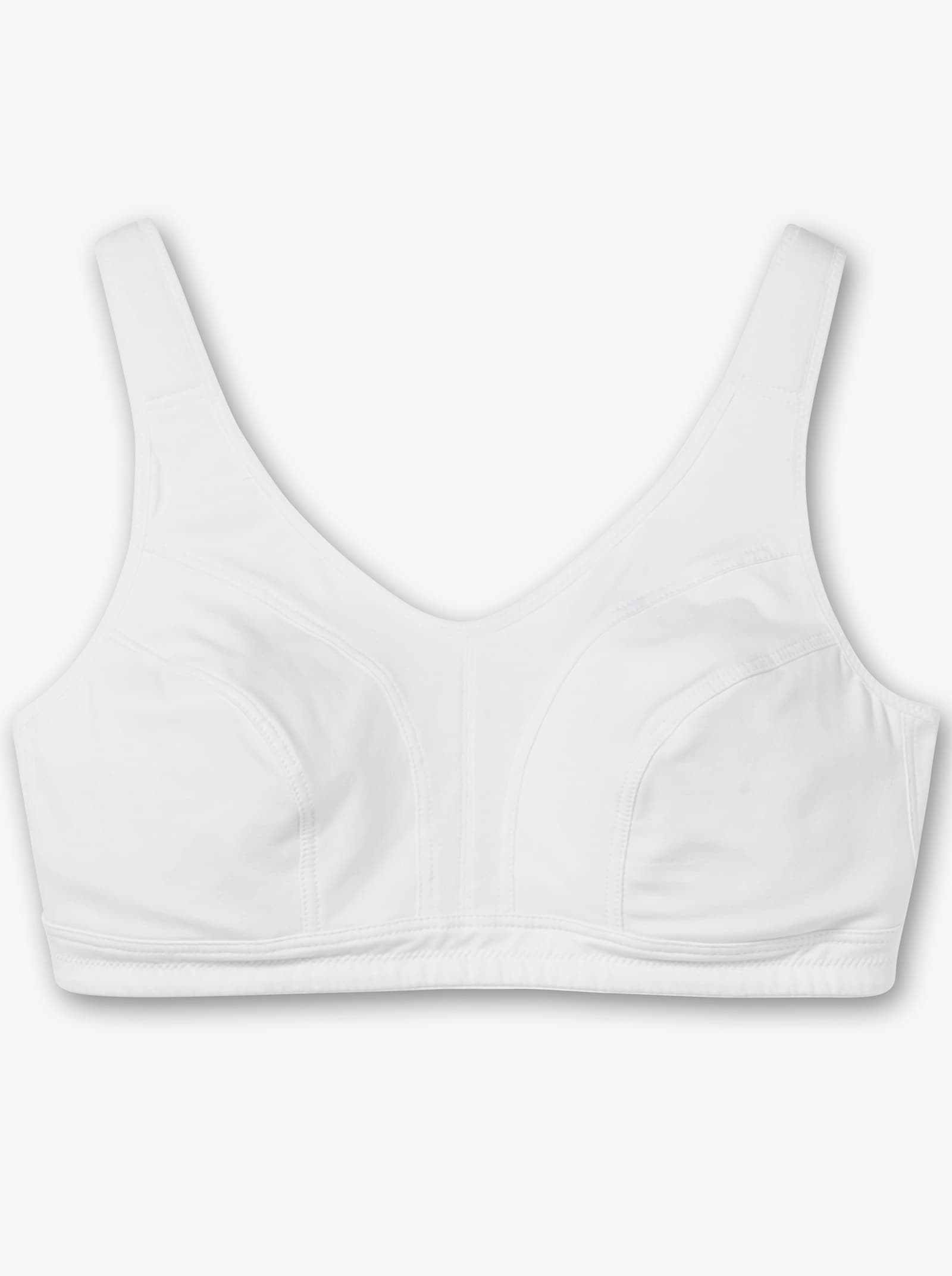 sheego BH ohne Bügel mit Mesh-Einsätzen - weiß