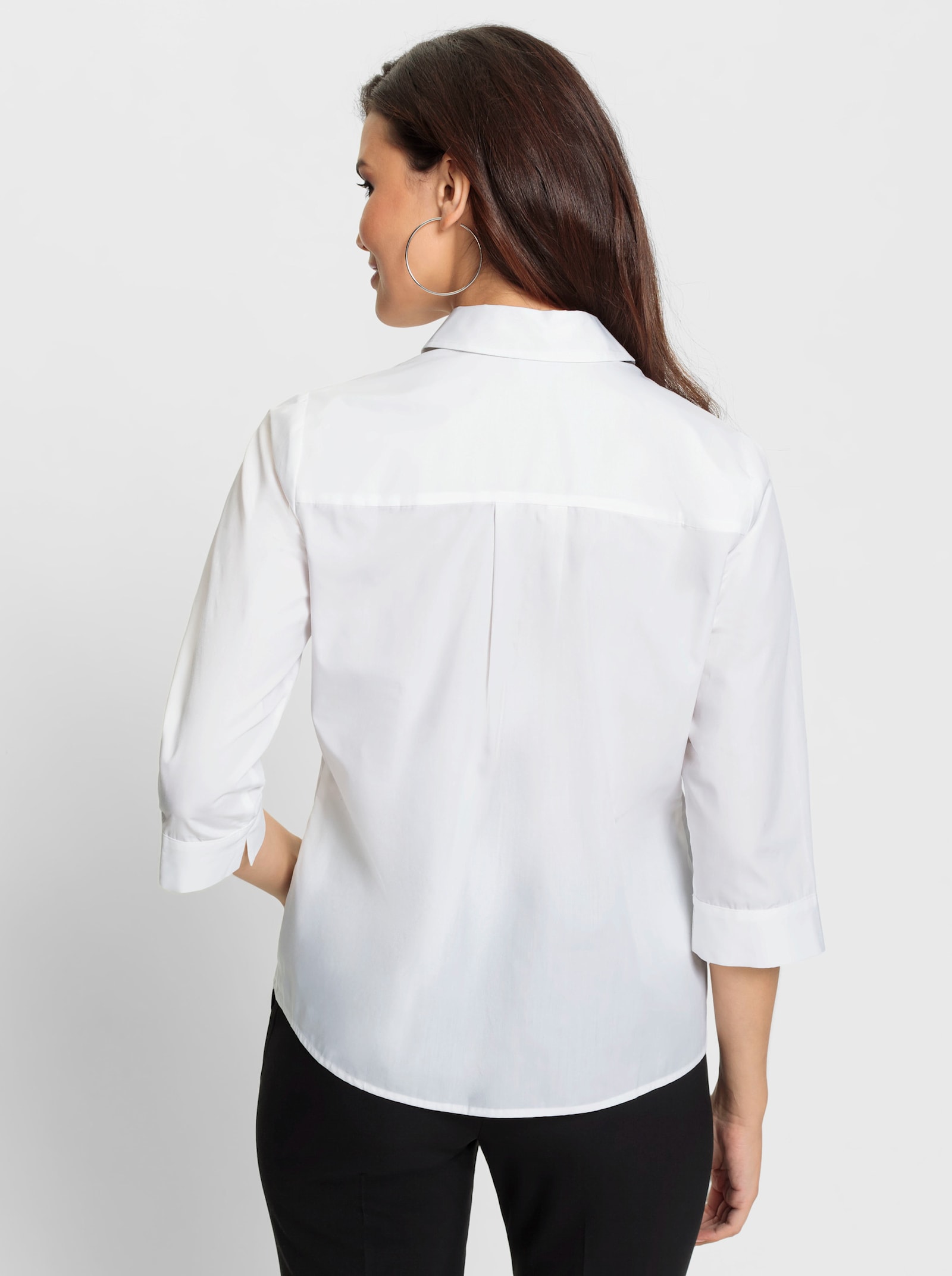 Overhemdblouse met ajourwerk - ecru
