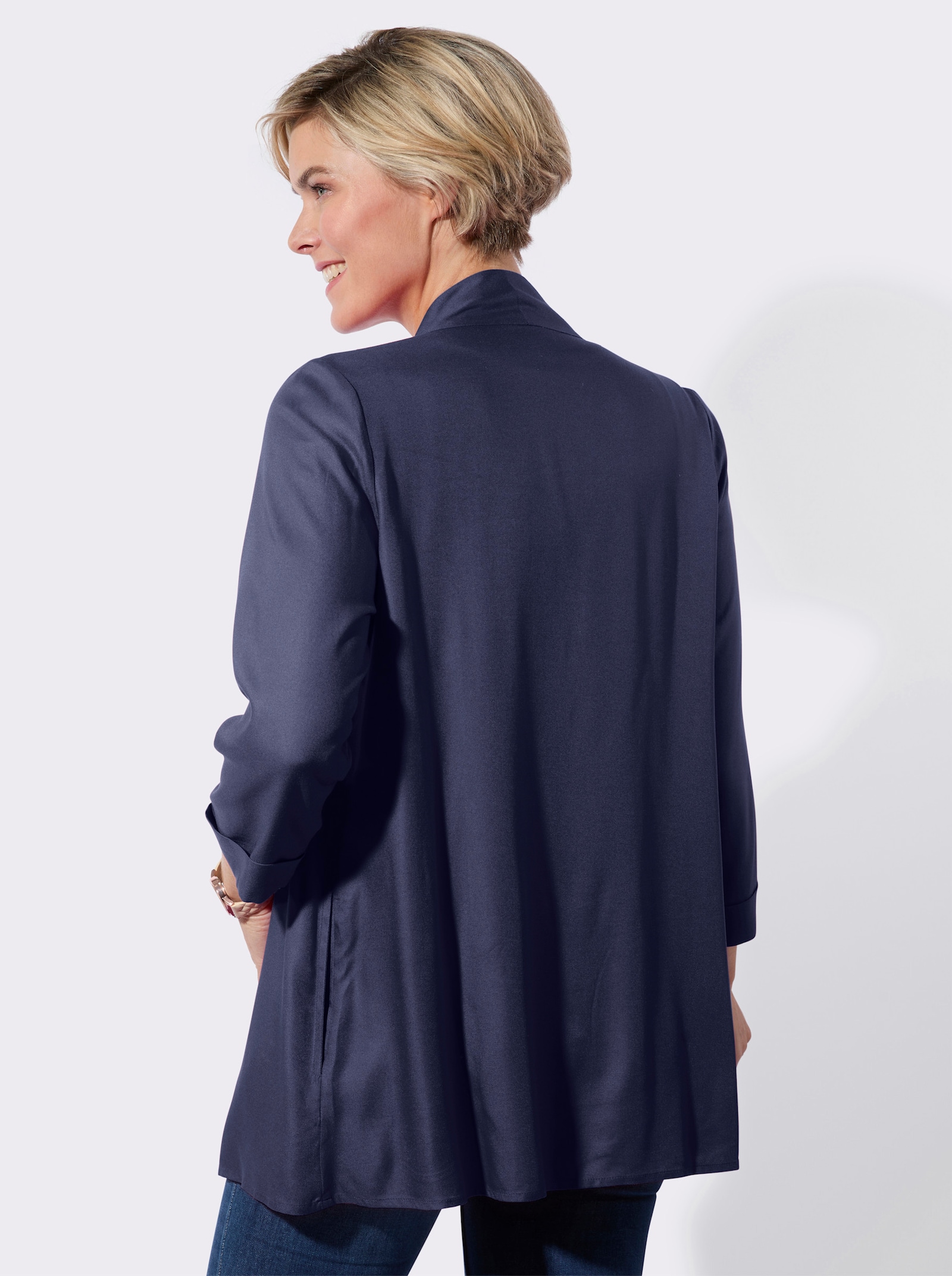 Blusenjacke in feuchtigkeitsregulierender Qualität - marine