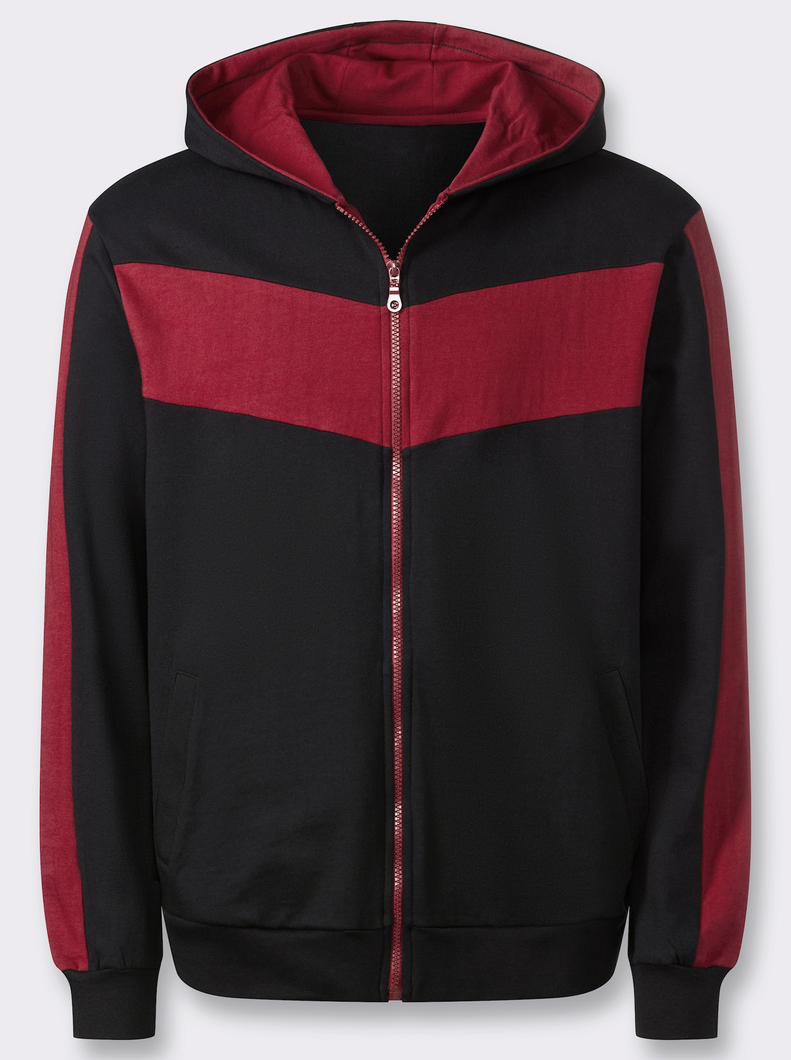 Catamaran Sports Sweatjacke mit Kapuze - schwarz-kirsche