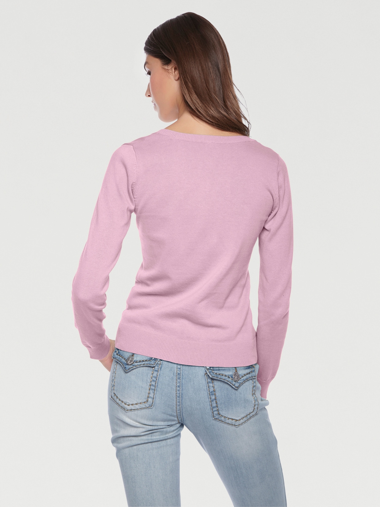 heine Rundhals-Pullover - rosé