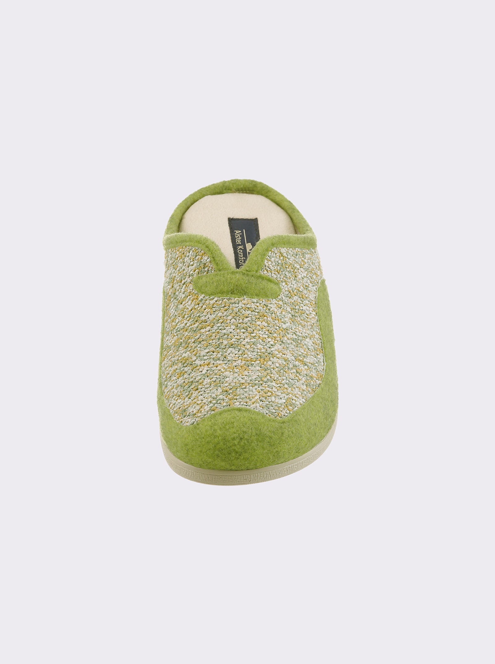 Pantoffel mit Polsterung - grün-gemustert