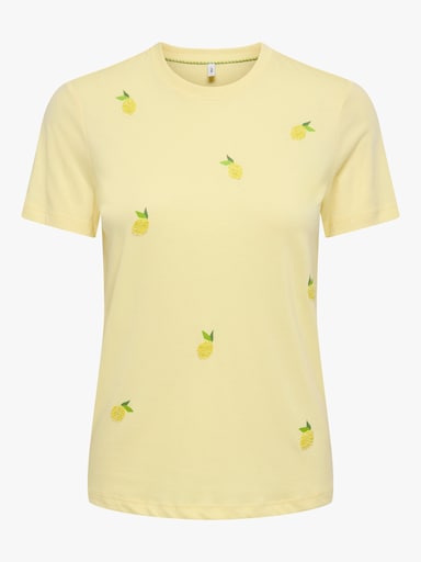 ONLY CARMAKOMA Kurzarmshirt - sunlight aop:lemon