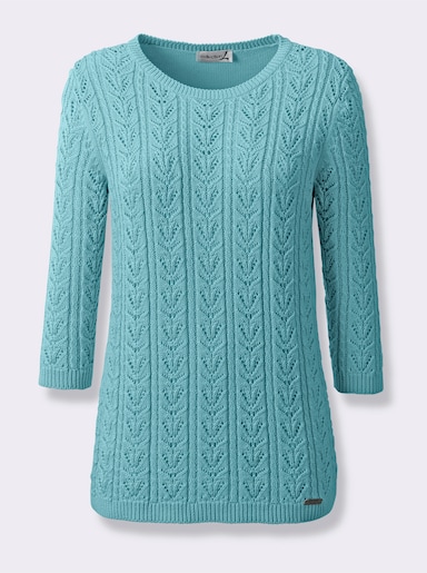 3/4 Arm-Pullover - aquamarine