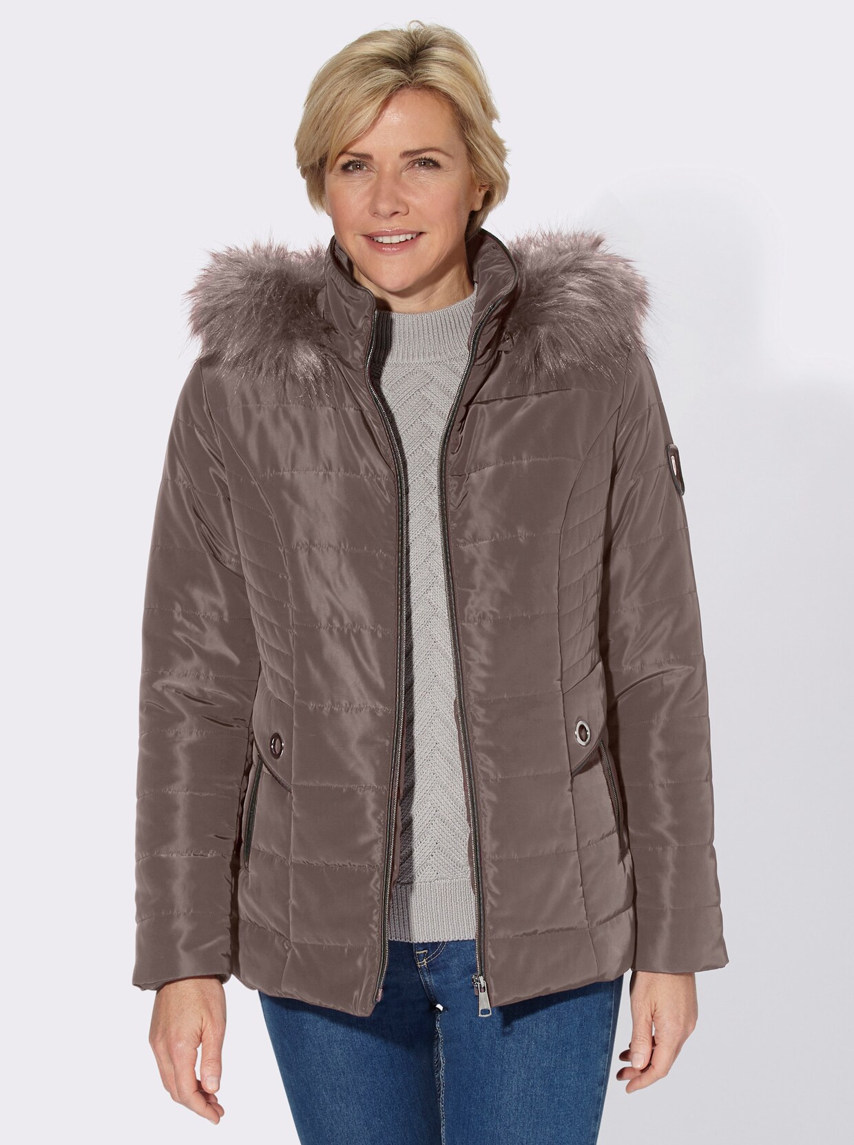 Steppjacke - dunkeltaupe