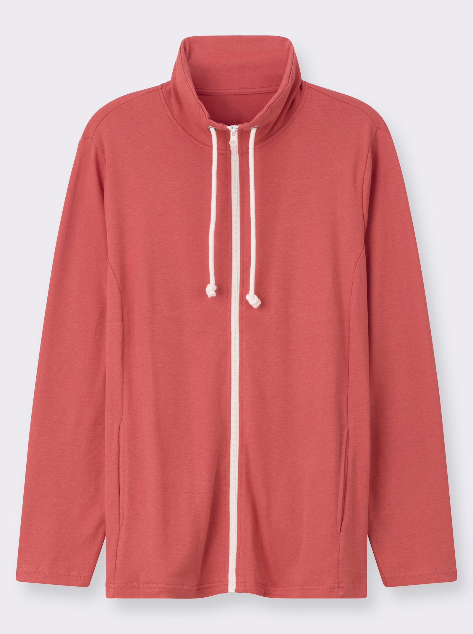 Sweatjacke aus Interlock-Jersey, formstabil - grapefruit