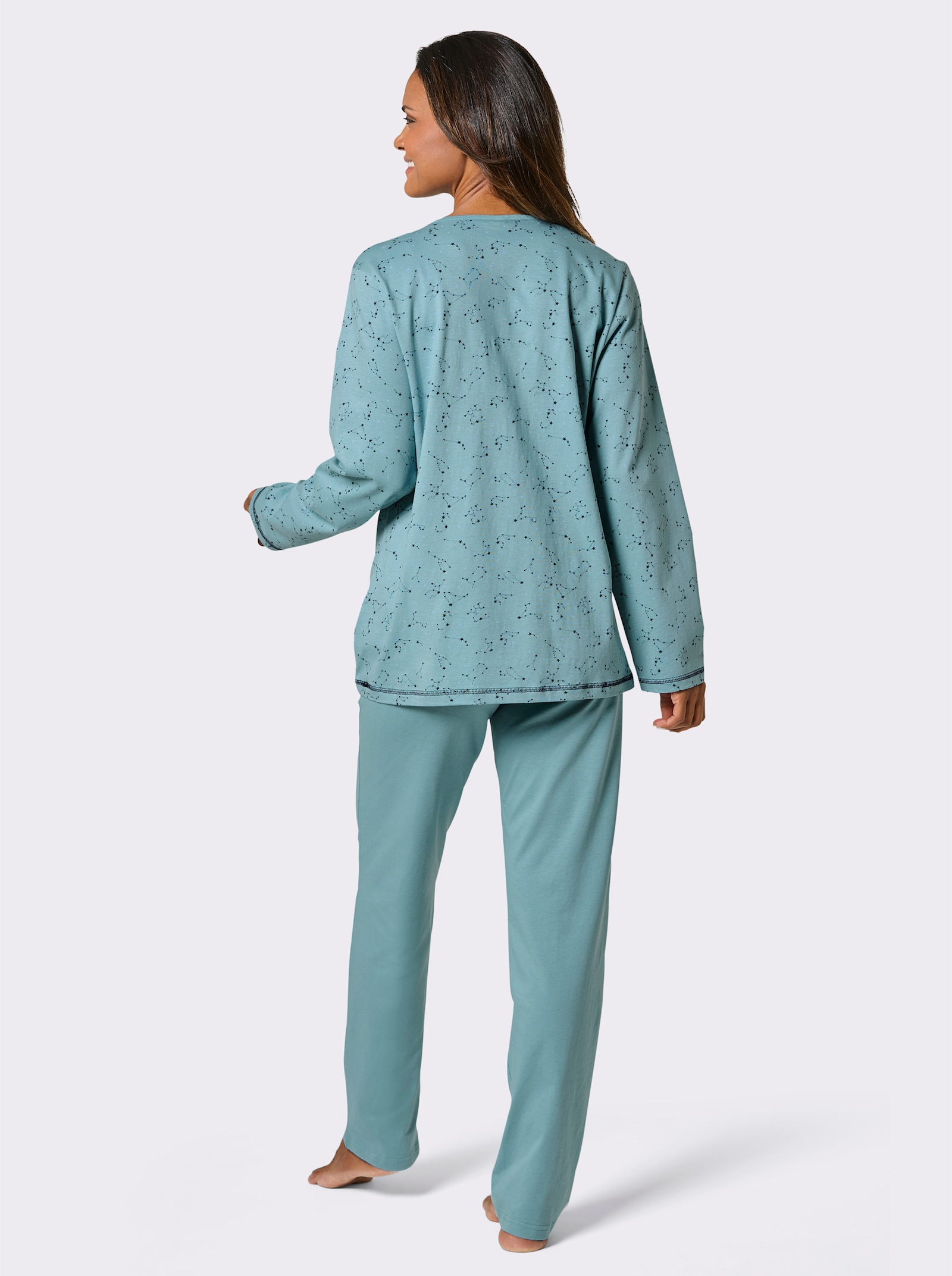 Comtessa Schlafanzug mit Sternbilder-Print - ozean-dunkelblau-bedruckt