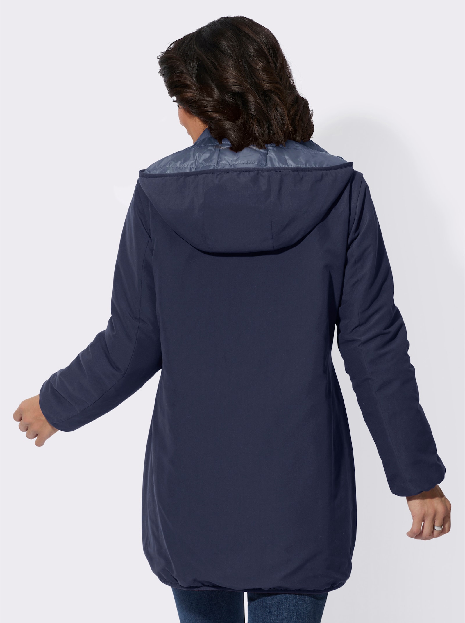 Longjacke mit Wendefunktion - rauchblau