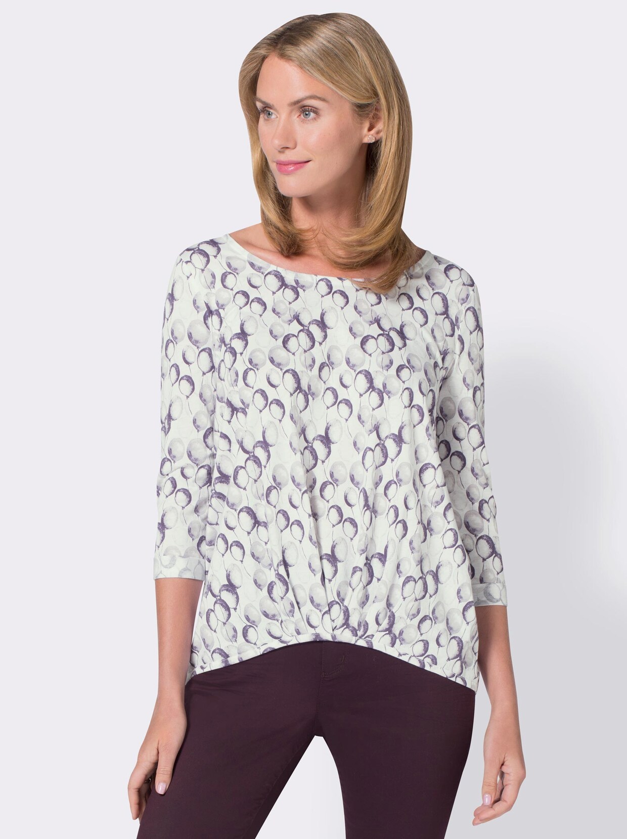Print-Shirt - violett-gemustert