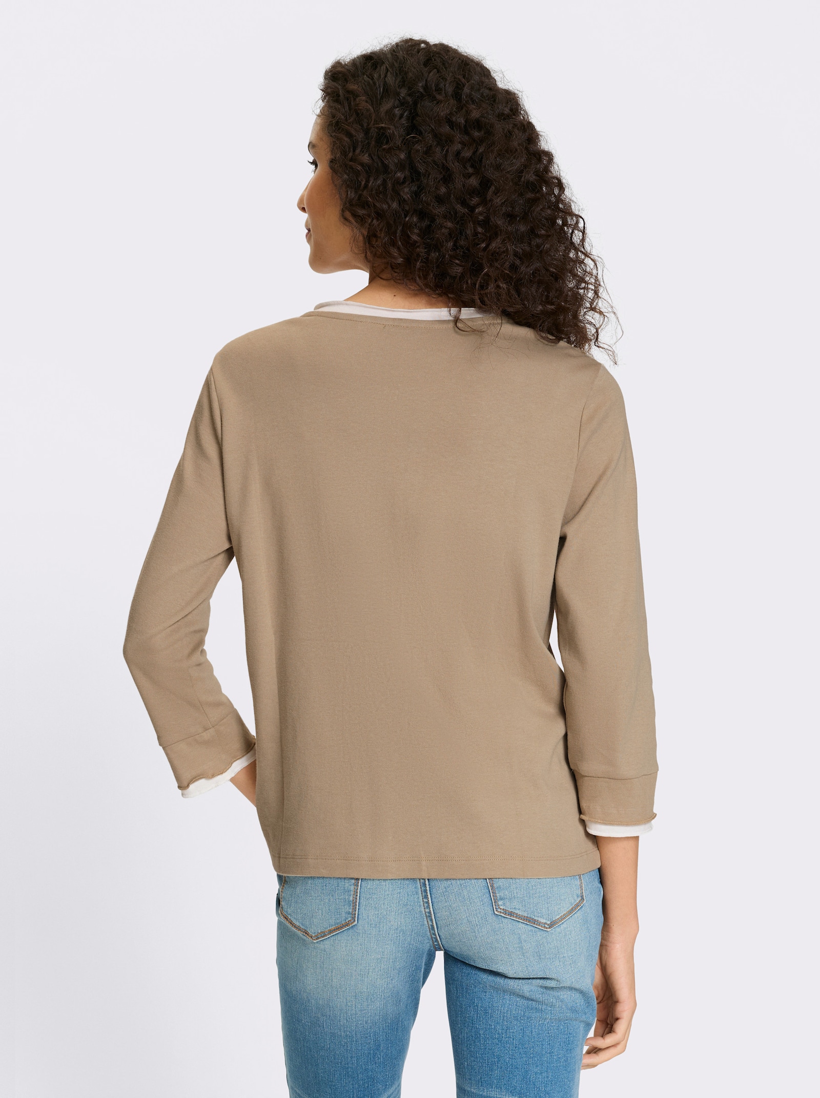 heine Shirtjacke mit 2-Wege-Zipper - schlamm