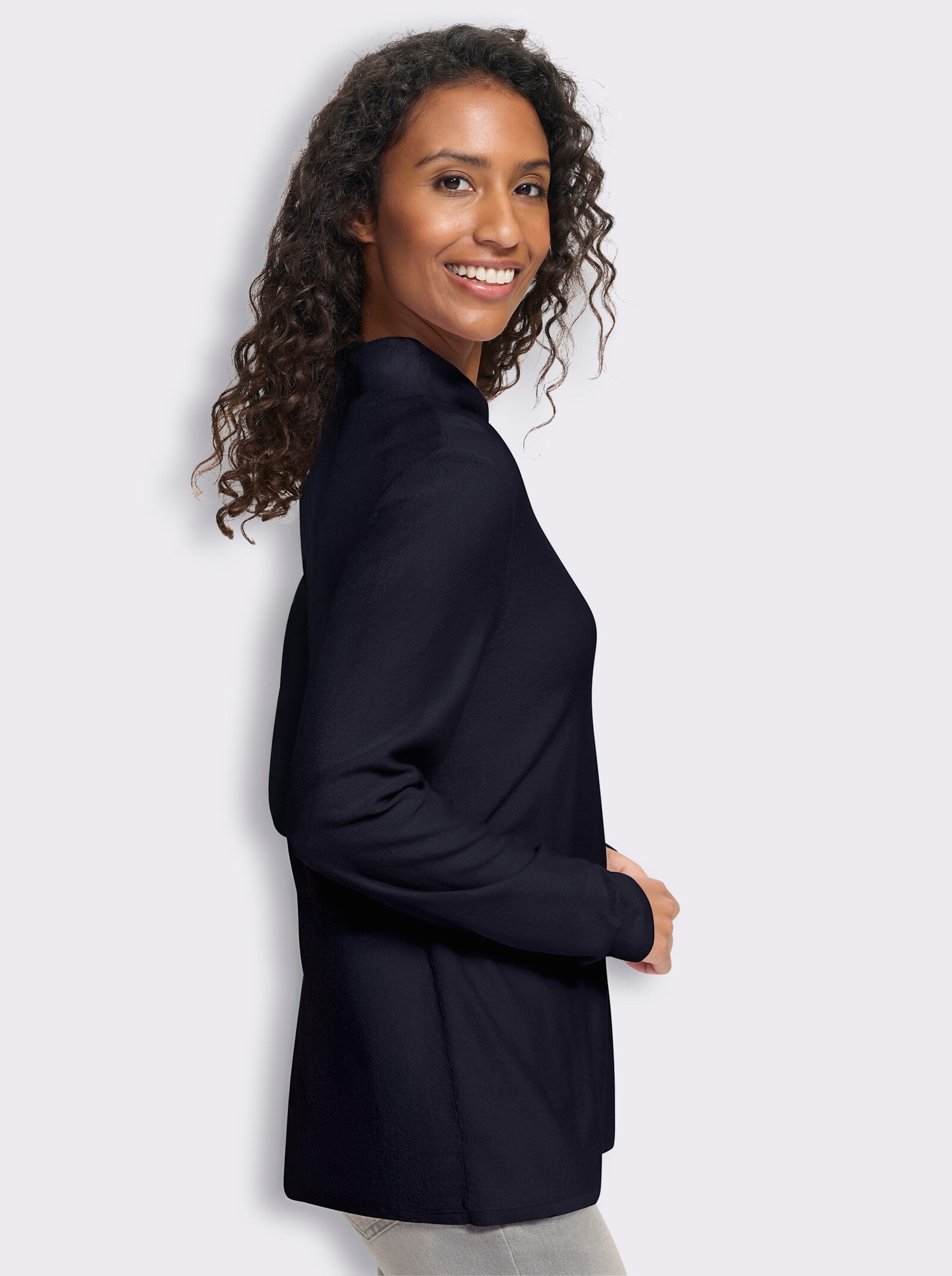 heine Stehkragenpullover mit Langarm - marine