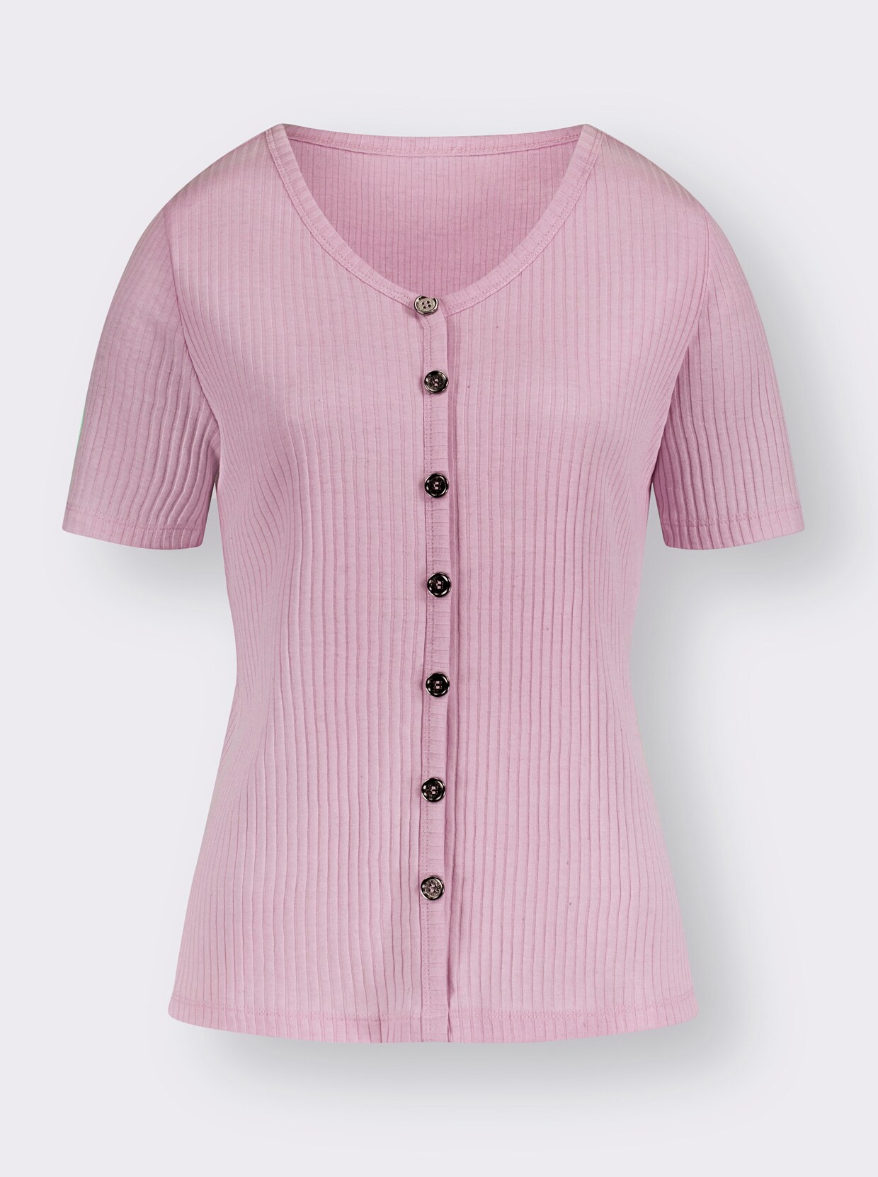 Tričko s žebrováním - růžová