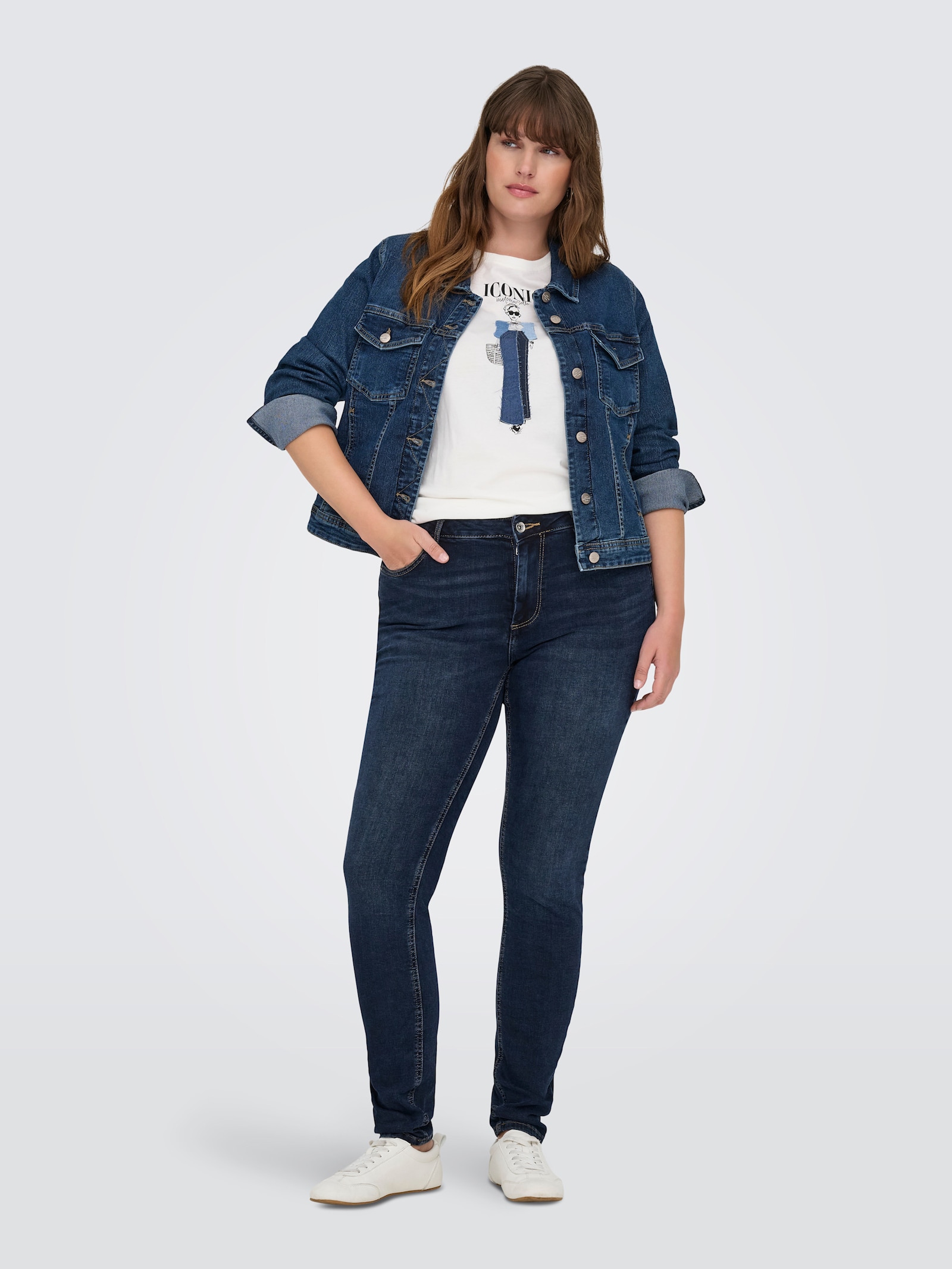 Skinny-fit-Jeans - dark blue denim