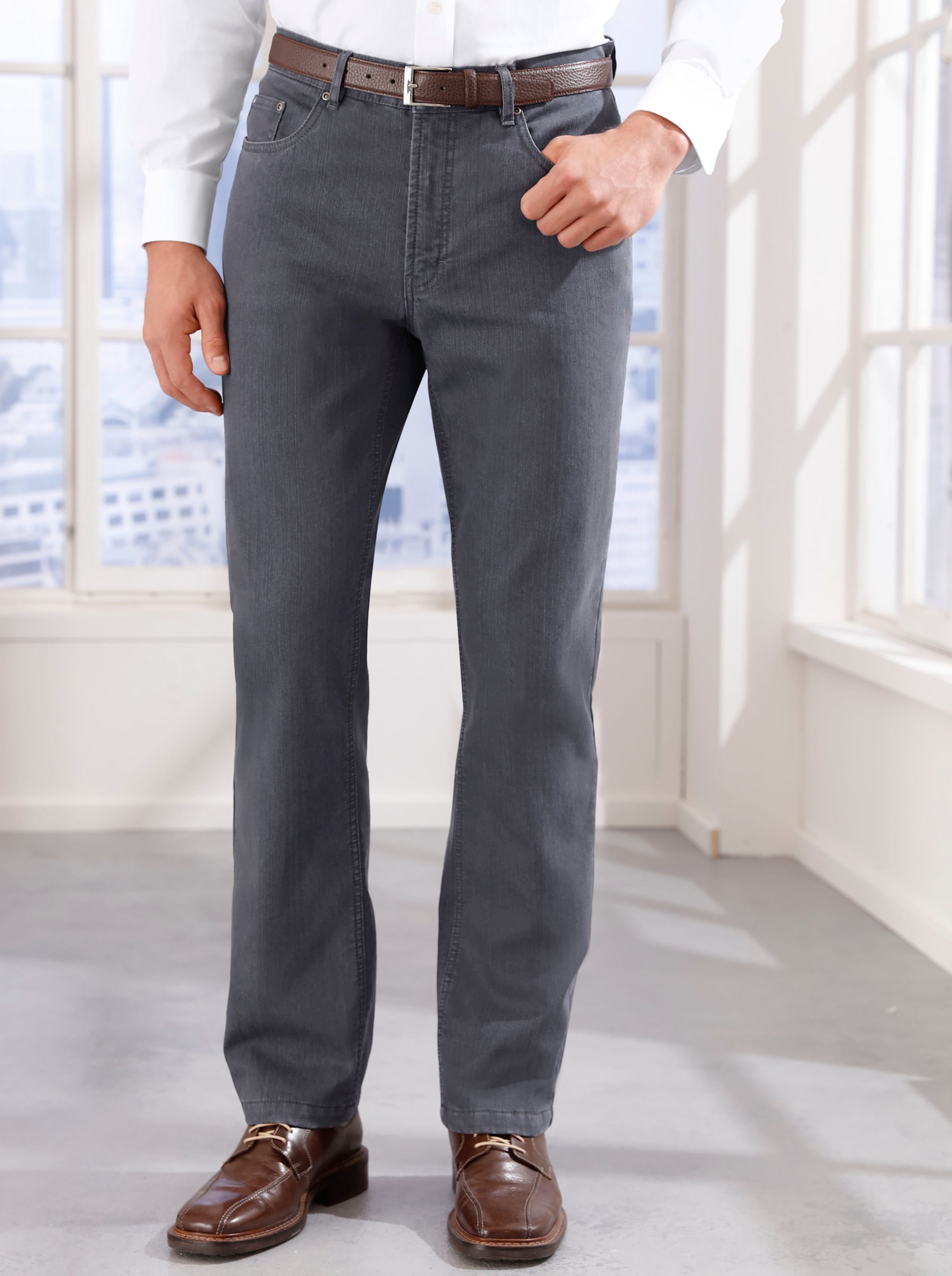 Witt Herren Thermo-Jeans, grey-denim