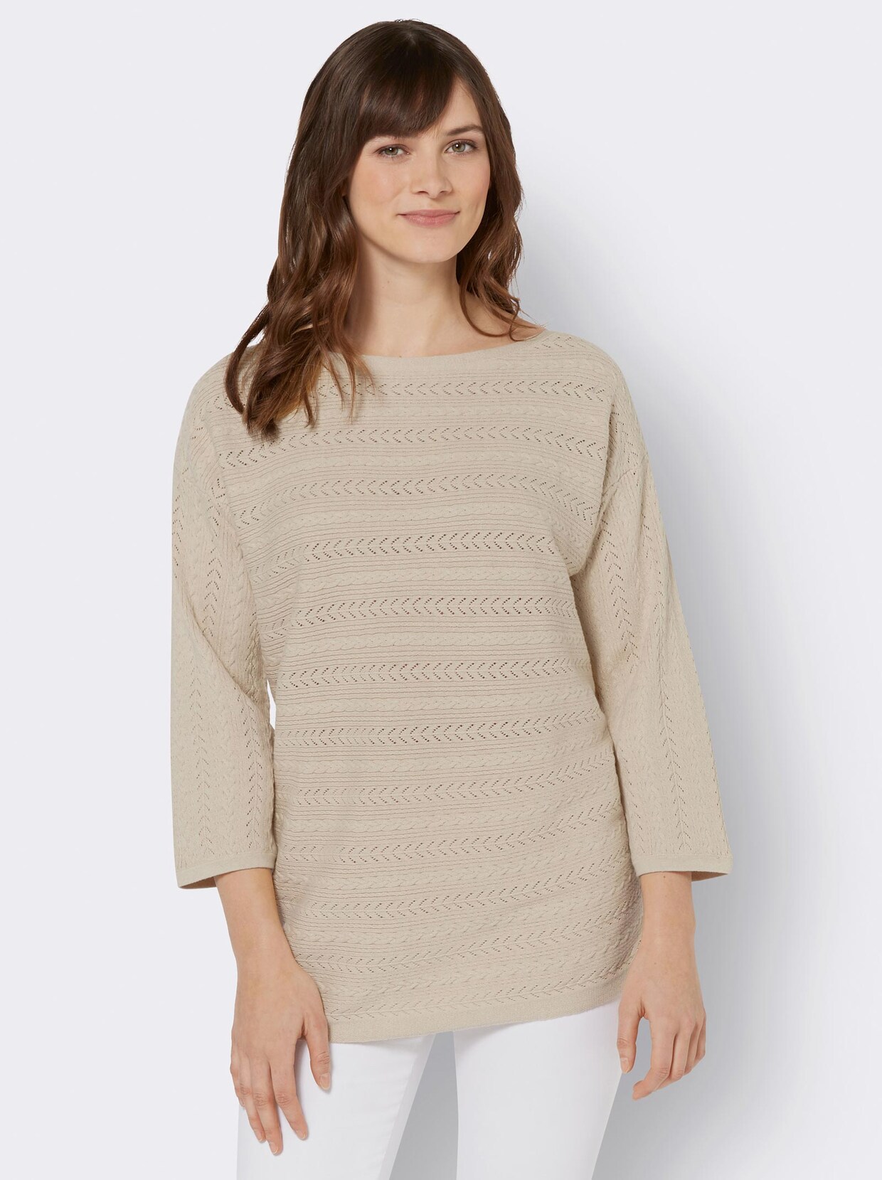 3/4 Arm-Pullover - sand