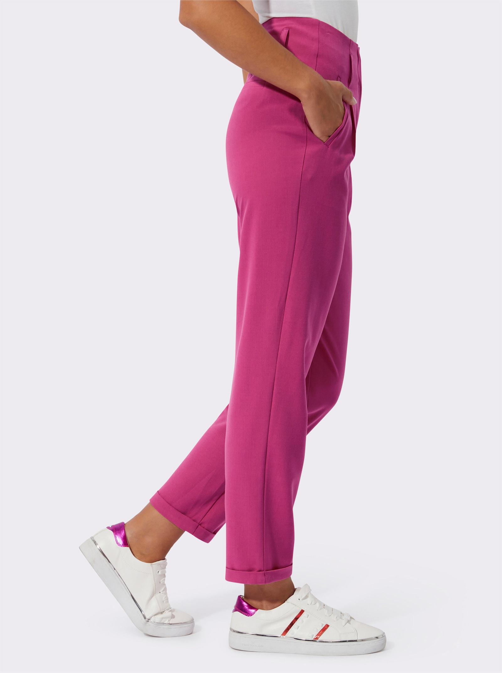 Anzughose mit hoher Taille - fuchsia
