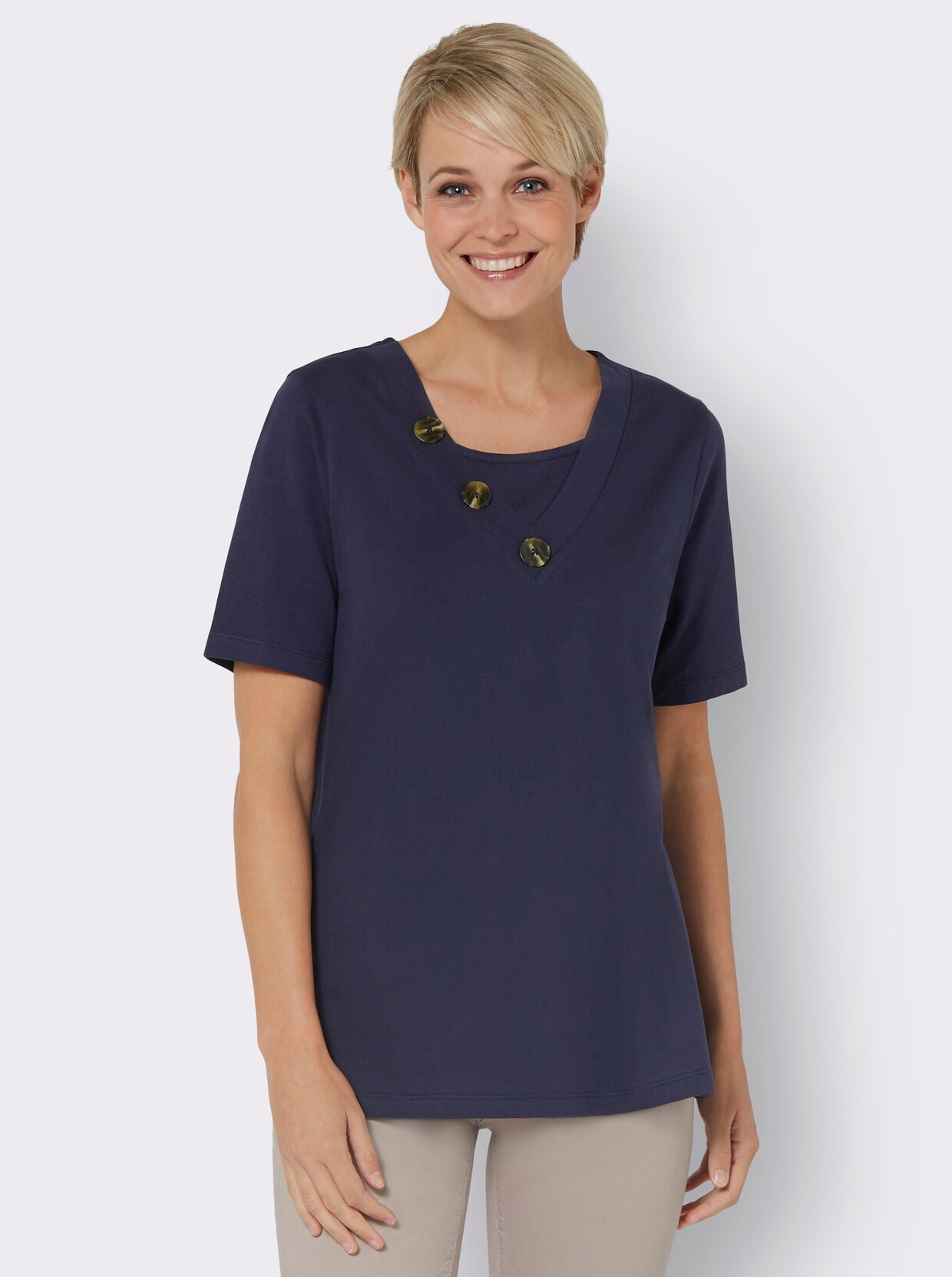2-in-1-shirt - nachtblauw