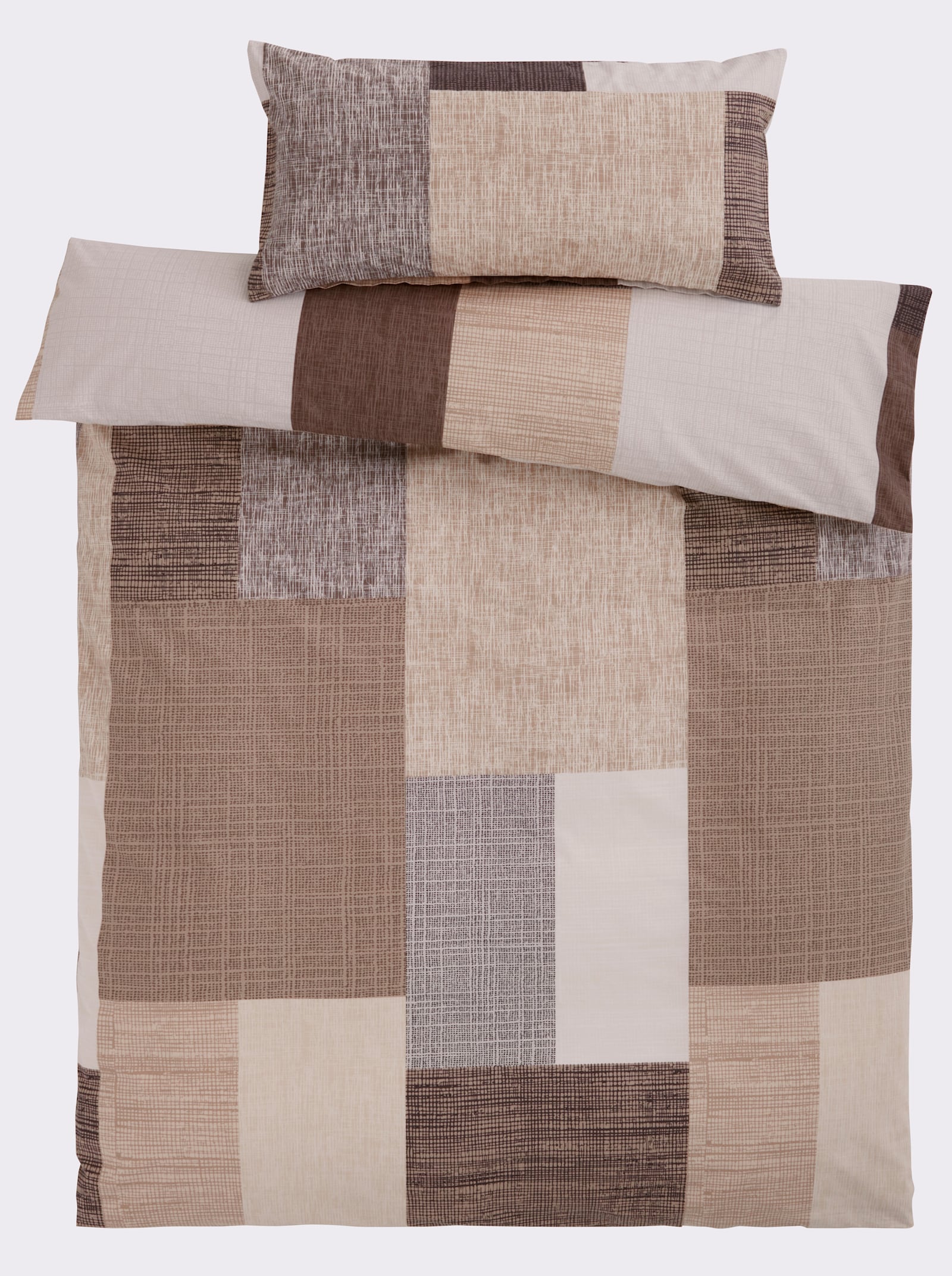 heine home Bettwäsche mit Grafik-Dessin - beige-hellgrau-bedruckt