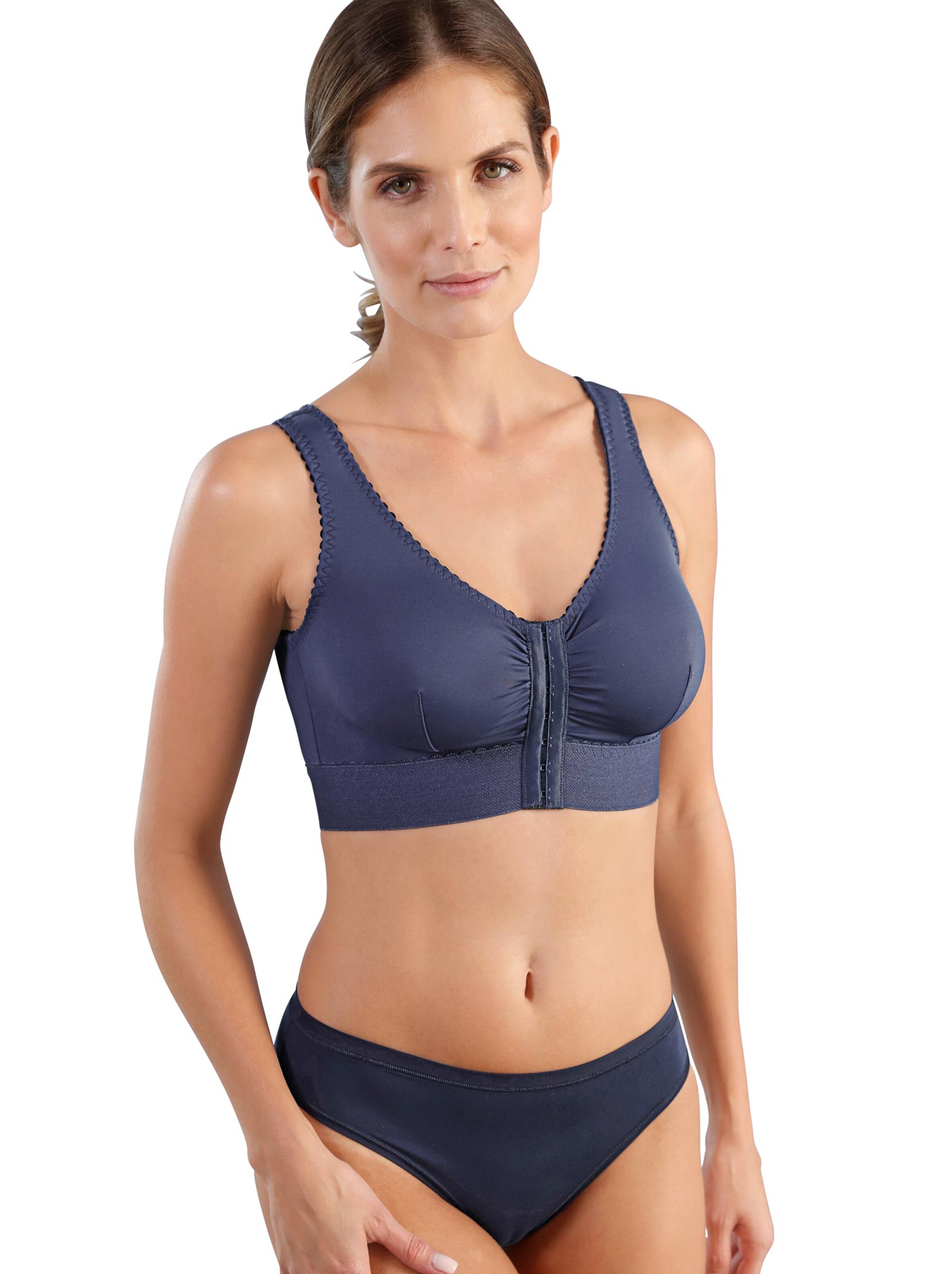 Vorderverschluss-BH ohne Bügel - marine