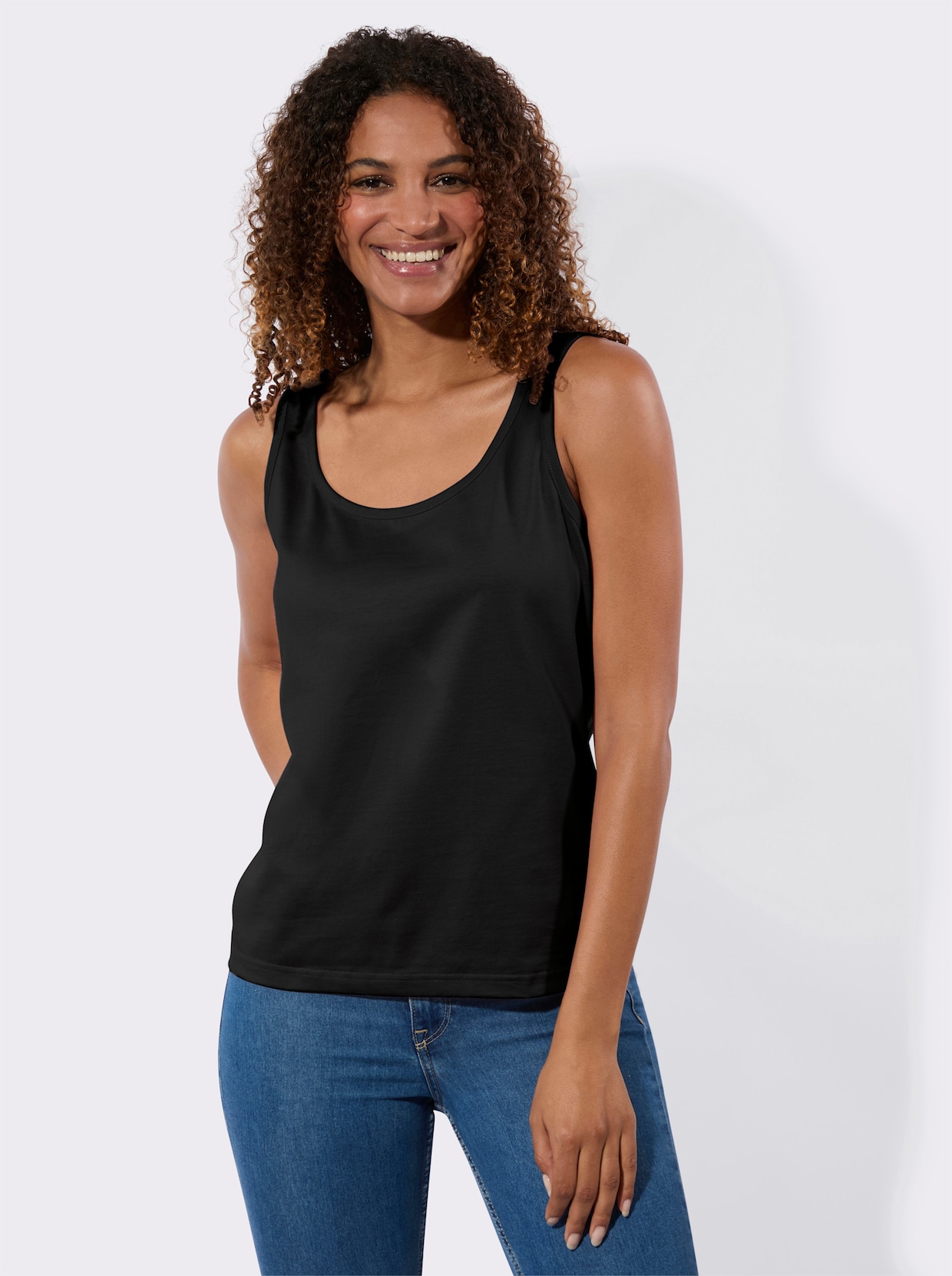 Shirttop - schwarz + ecru