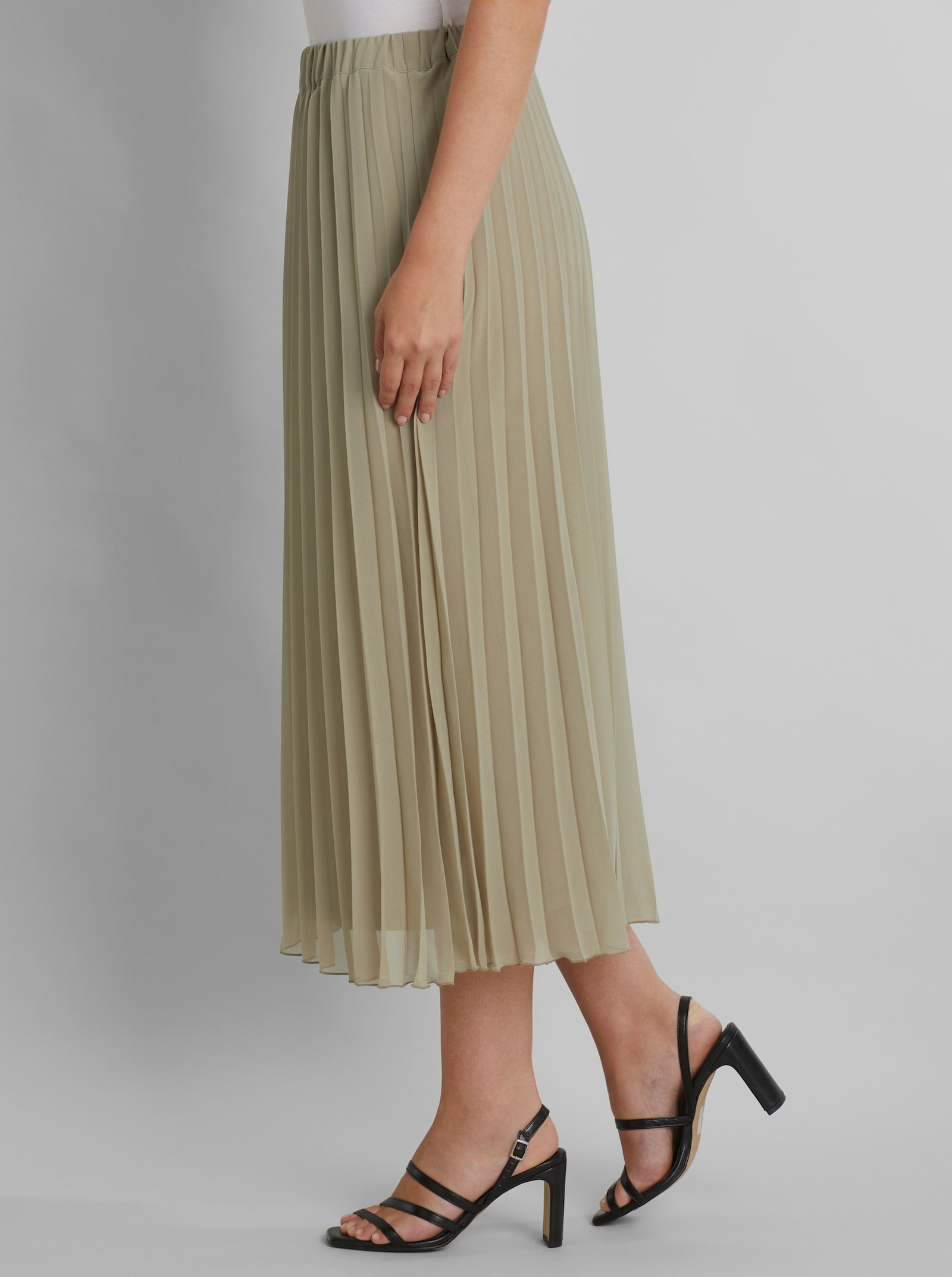heine Plisseerock mit Jersey-Futter - schlamm