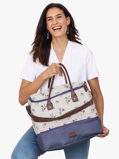 Reisetasche - marine-gemustert