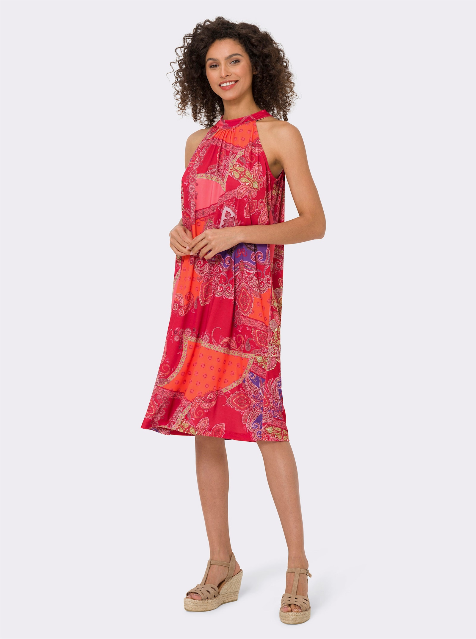 heine Druckkleid mit Paisley-Muster - erdbeere-orange-bedruckt