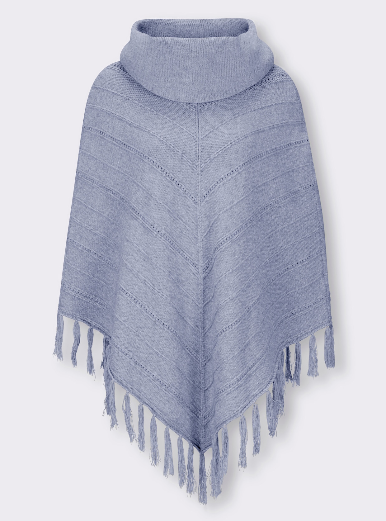 heine Gebreide poncho - bleu gemêleerd