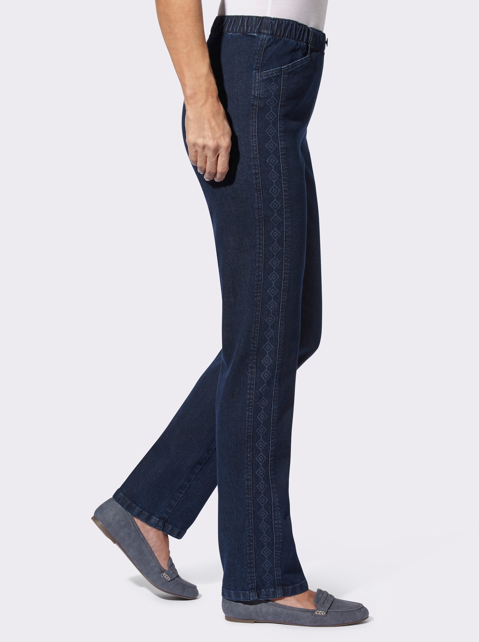 Jeans met ritssluitingoverslag - dark-blue