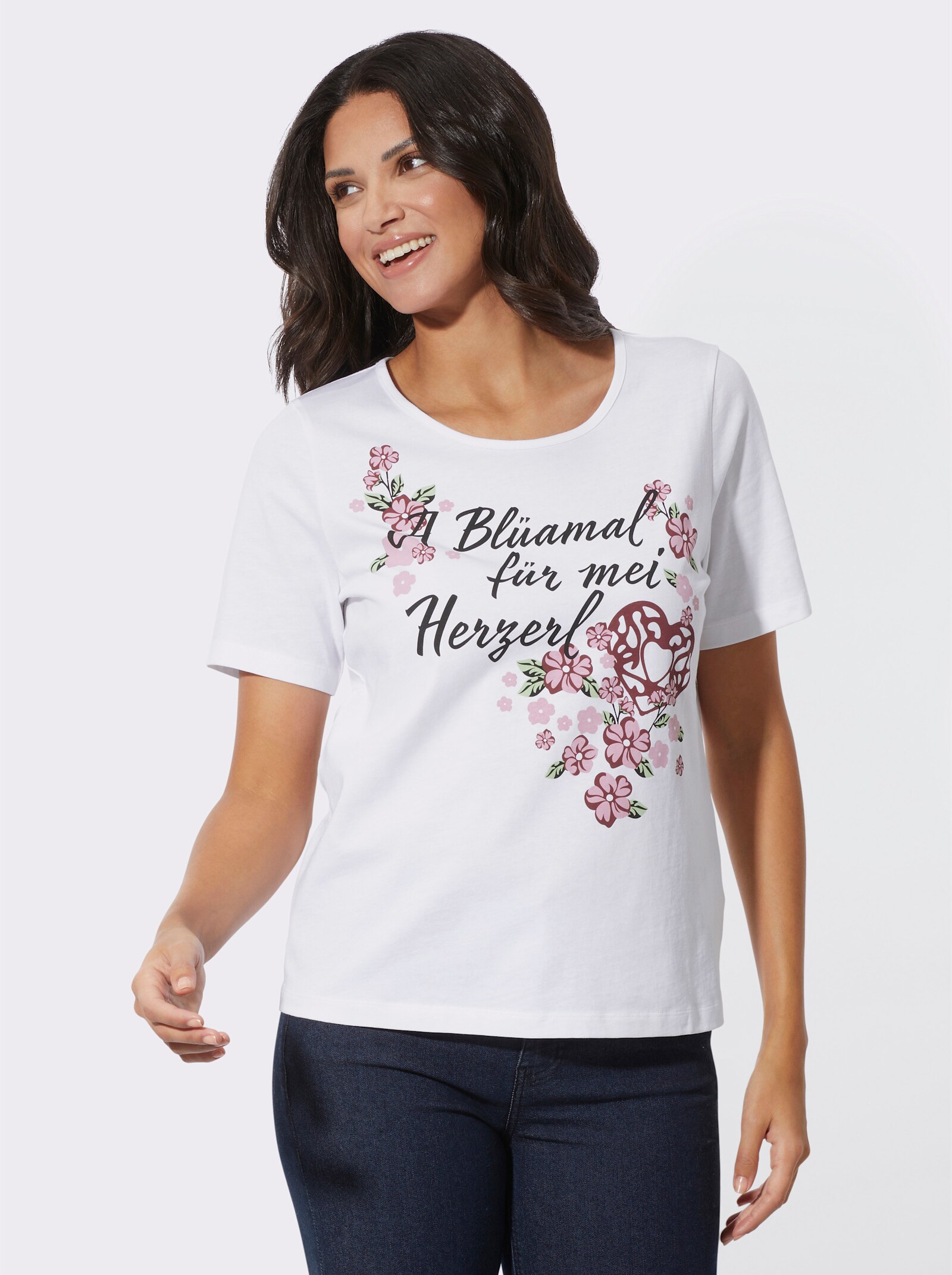 Krojové tričko z čisté bavlny - bílá-černá