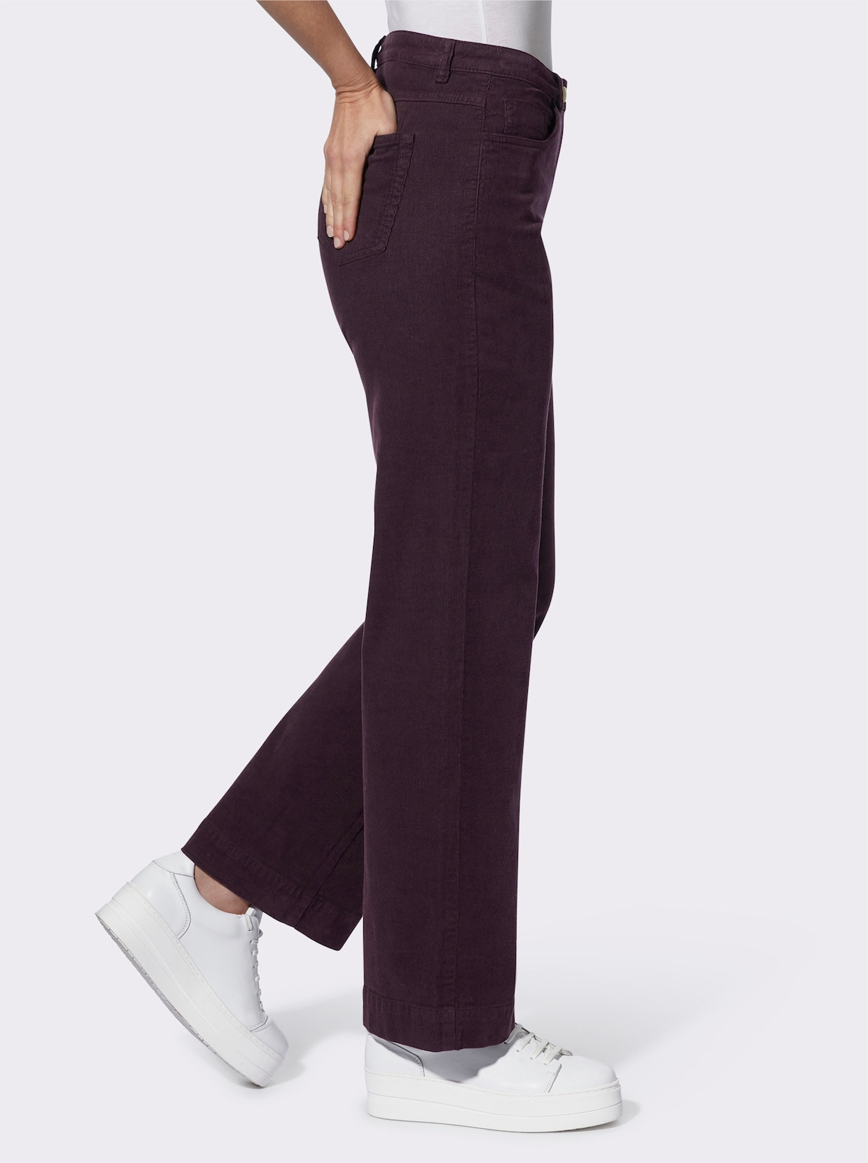 Ribcordbroek - aubergine